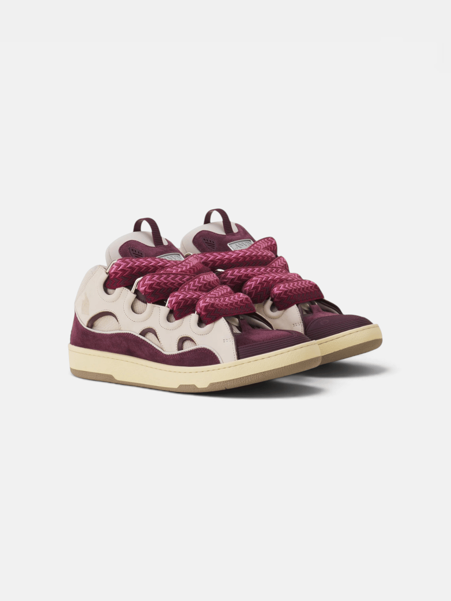 Lanvin Curb Sneaker Beige Burgundy - Preview