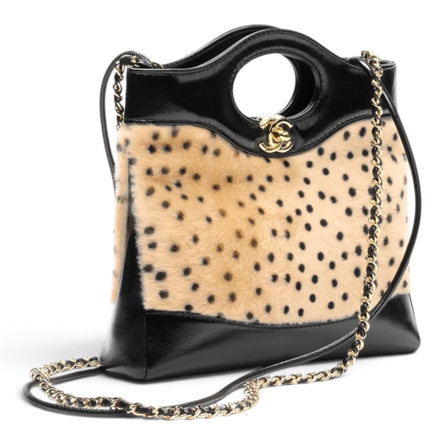 Chanel Chanel Mini Shopper Beige Lambskin – close-up detail view in premium quality with AA+ craftsmanship