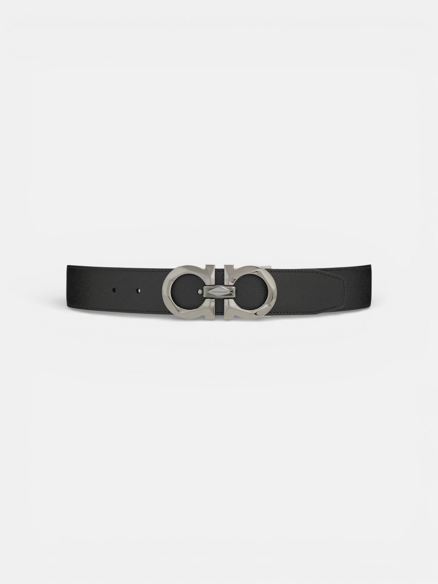 Ferregamo Reversible and Adjustable Belt Black Testa di Mira