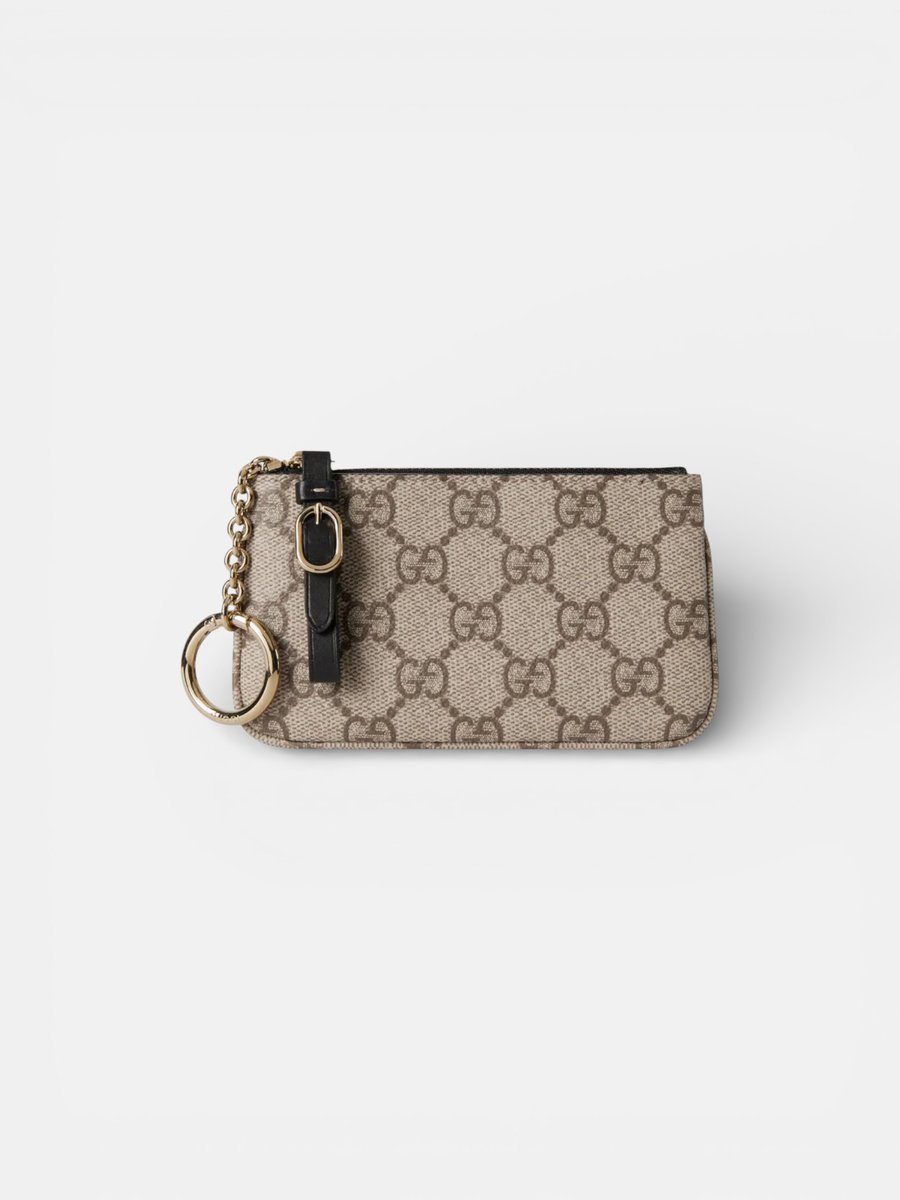 Gucci Emblem Key Pouch Beige