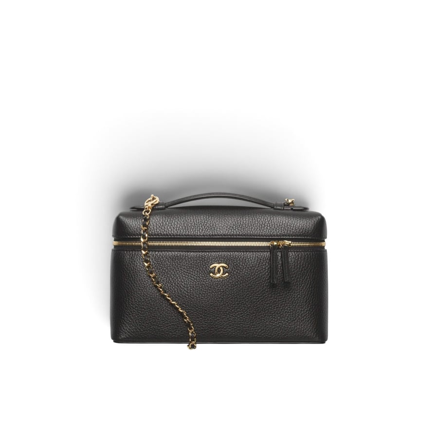 Chanel Large Vanity Grained Calfskin & Gold-Tone Metal Black
