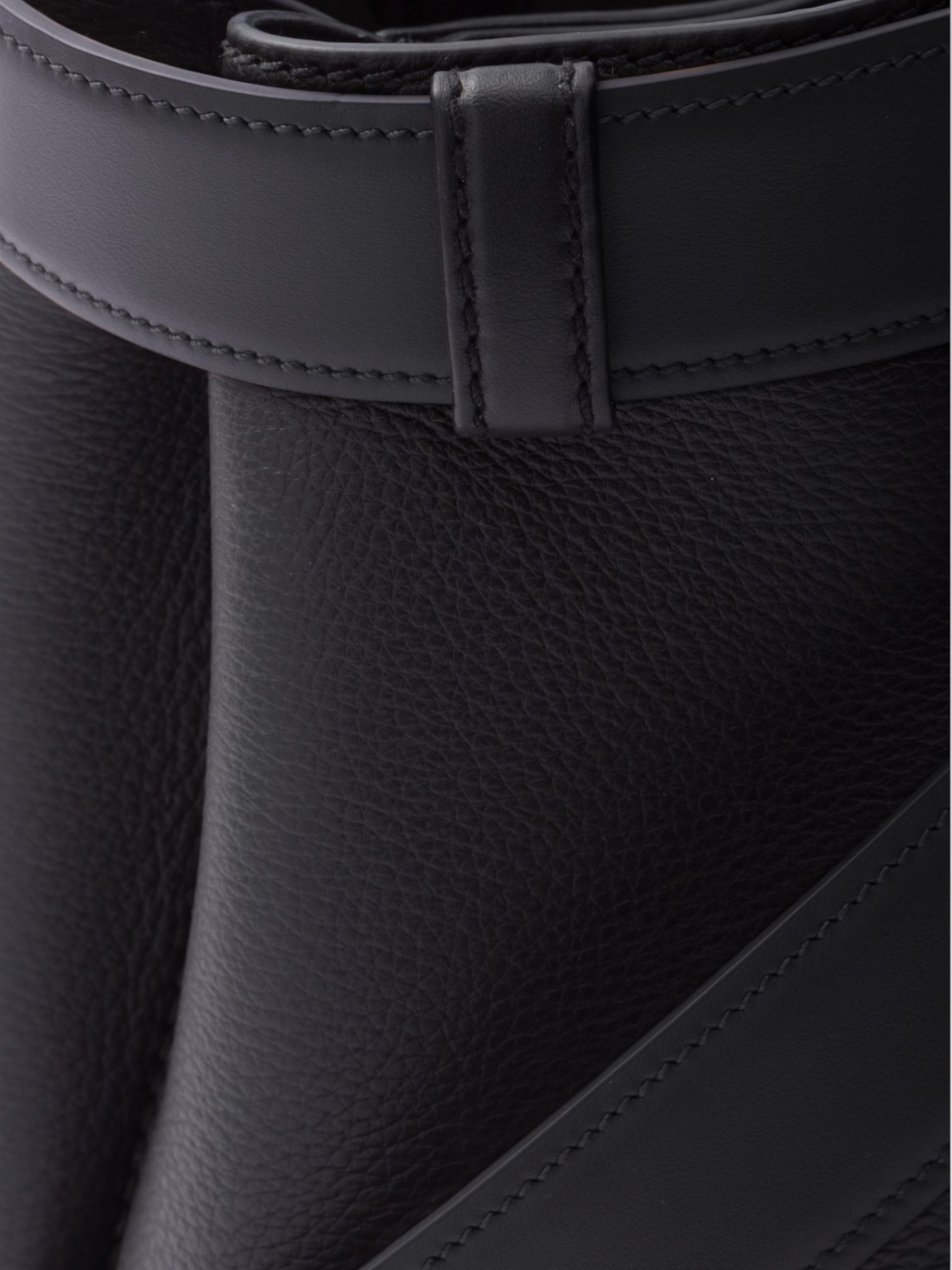 Prada Prada Buckle Small Leather Handbag Black – detail view in premium quality with AA+ craftsmanship