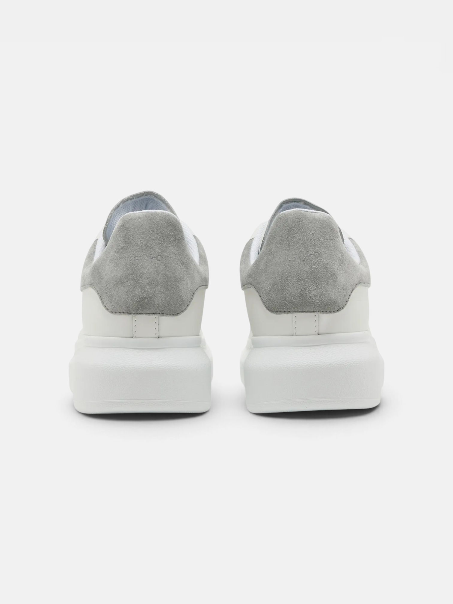 Alexander Alexander McQueen Sneaker White Grey Suede – back view in premium quality with AA+ craftsmanship
