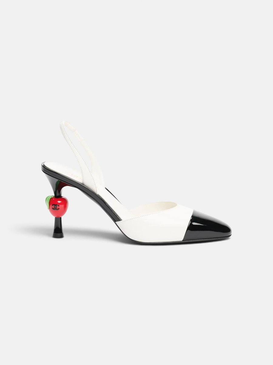 Chanel Slingbacks Lambskin & Patent Calfskin´ White/Black