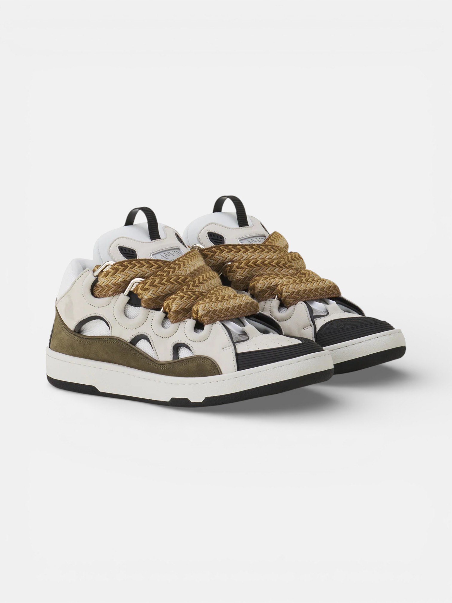 Lanvin Lanvin Curb Sneaker Blanc Kaki – side profile view in premium quality with AA+ craftsmanship