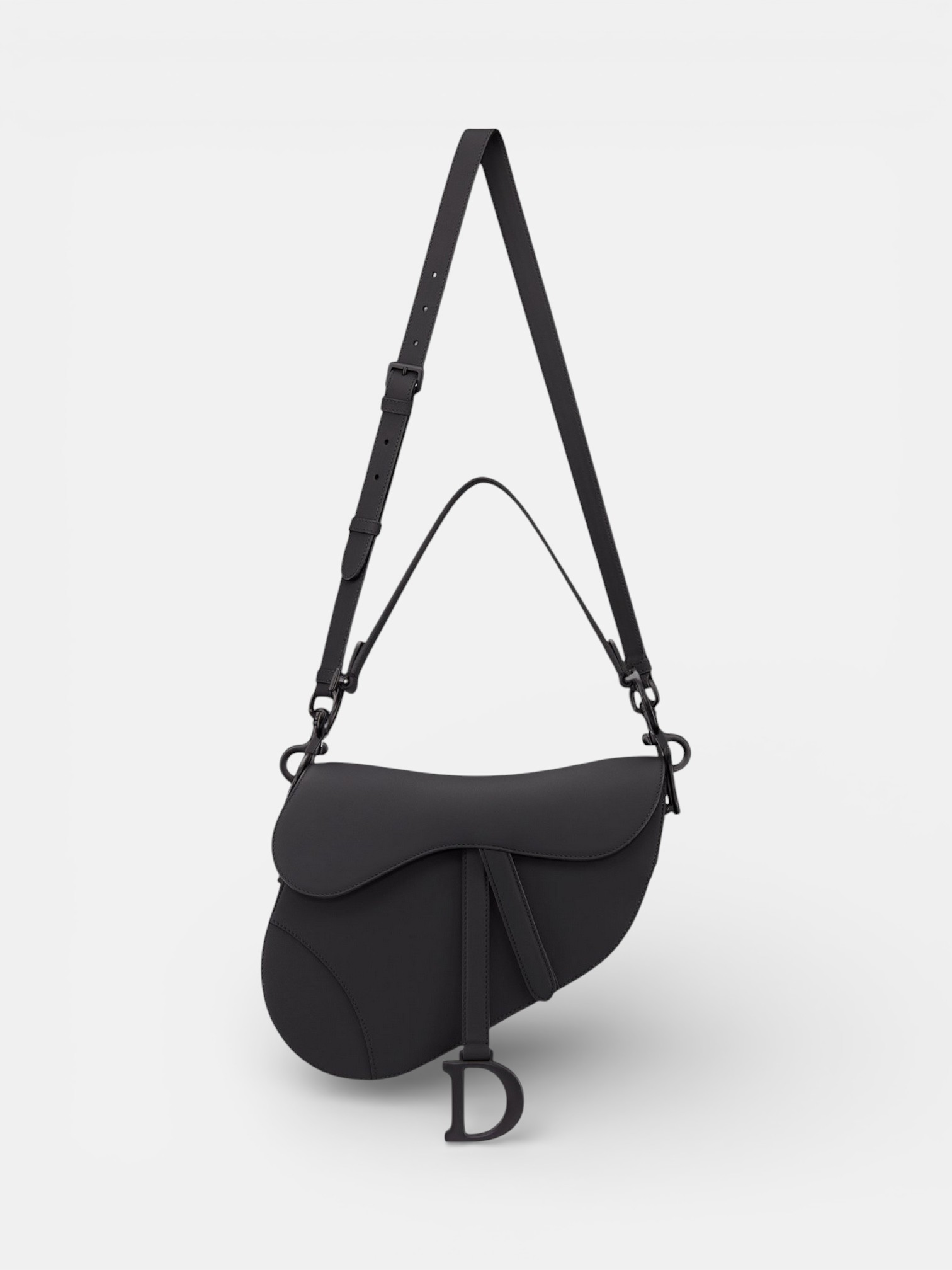 Dior Dior Saddle Bag Black Ultramatte – detail view in premium quality with AA+ craftsmanship