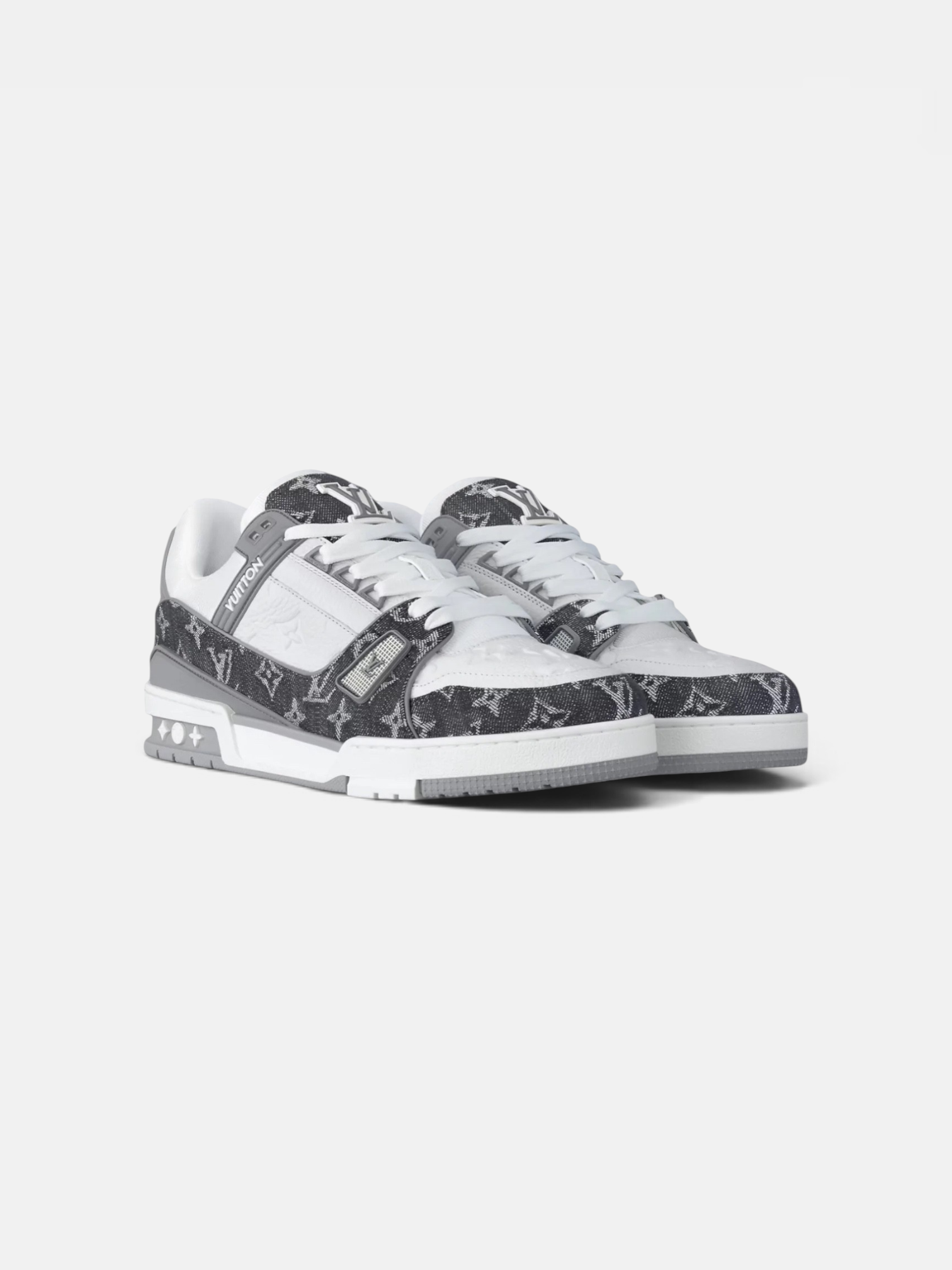 Louis Louis Vuitton Trainer Grey – close-up detail view in premium quality with AA+ craftsmanship