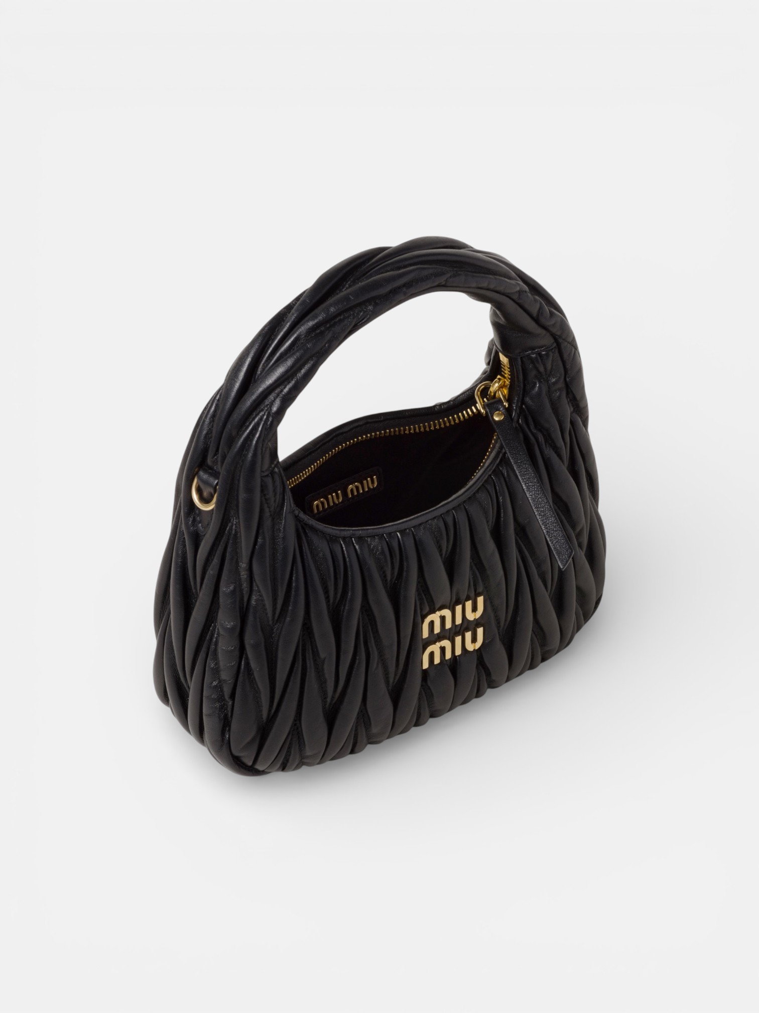 MiuMiu MiuMiu Wander Leather Bag Black – back view in premium quality with AA+ craftsmanship