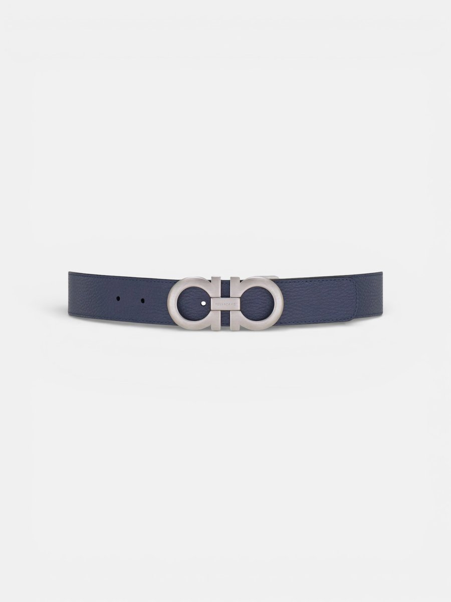 Ferregamo Reversible and Adjustable Belt Graphite Black