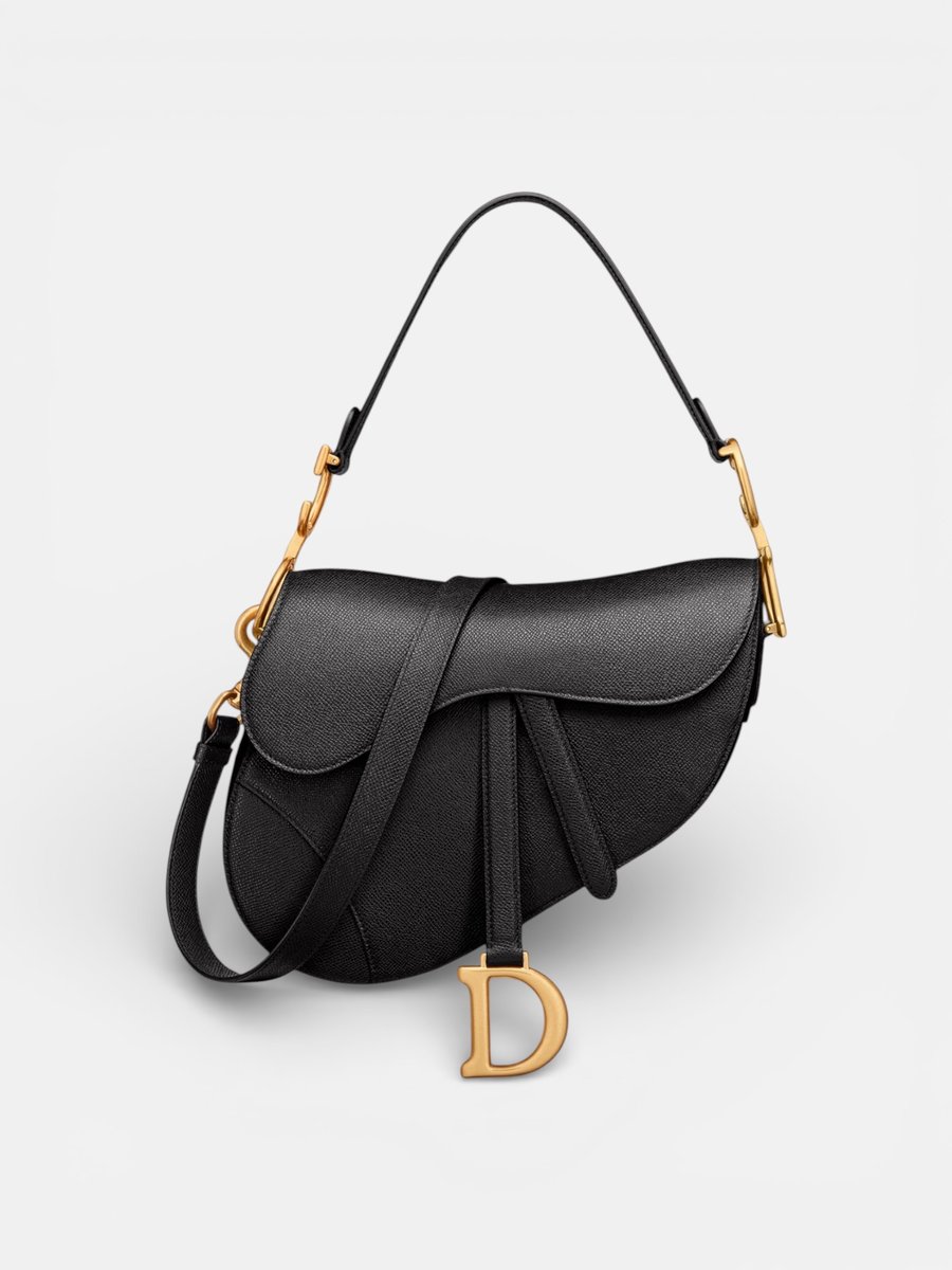 Dior Saddle Bag Grained Black