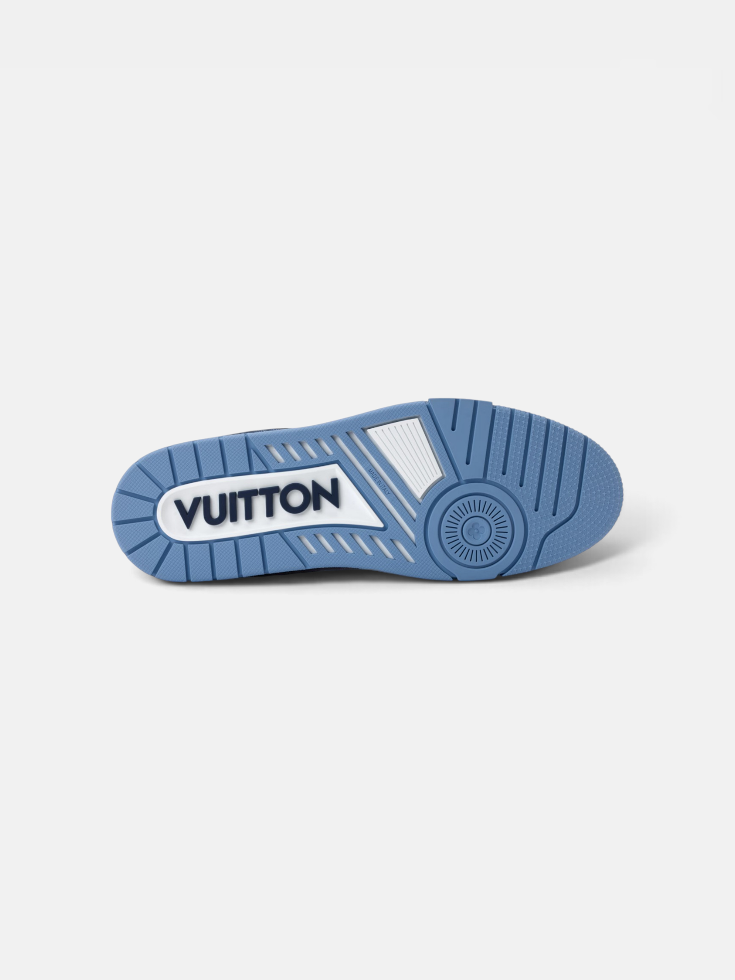 Louis Louis Vuitton Trainer White Blue – close-up detail view in premium quality with AA+ craftsmanship