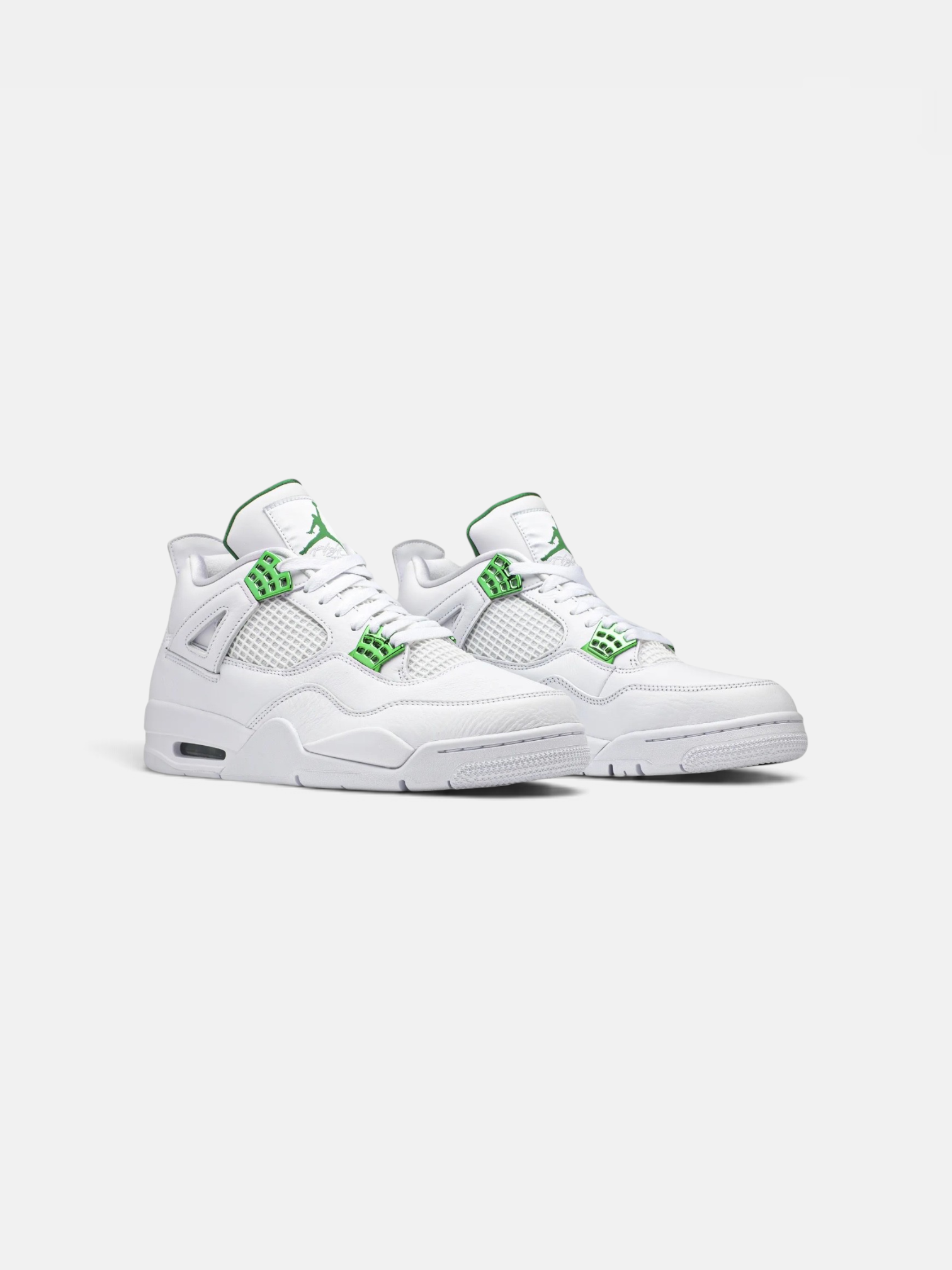 Jordan Jordan 4 Retro Metallic Green – detail view in premium quality with AA+ craftsmanship