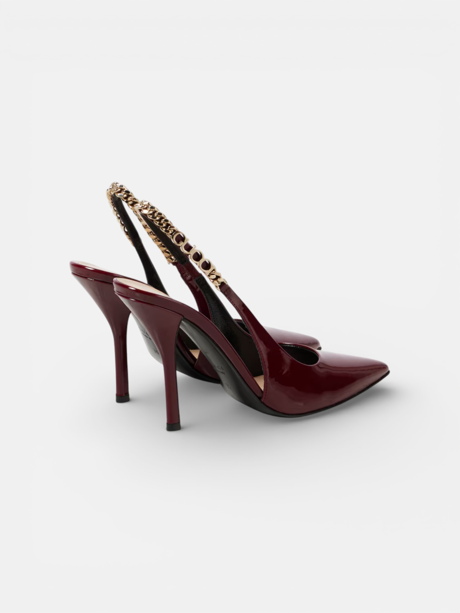 Gucci Gucci Signoria Patent Slingback Heels Burgundy – side profile view in premium quality with AA+ craftsmanship