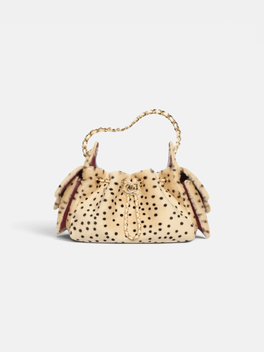 Chanel 25 Mini Handbag Light Beige & Black Lambskin