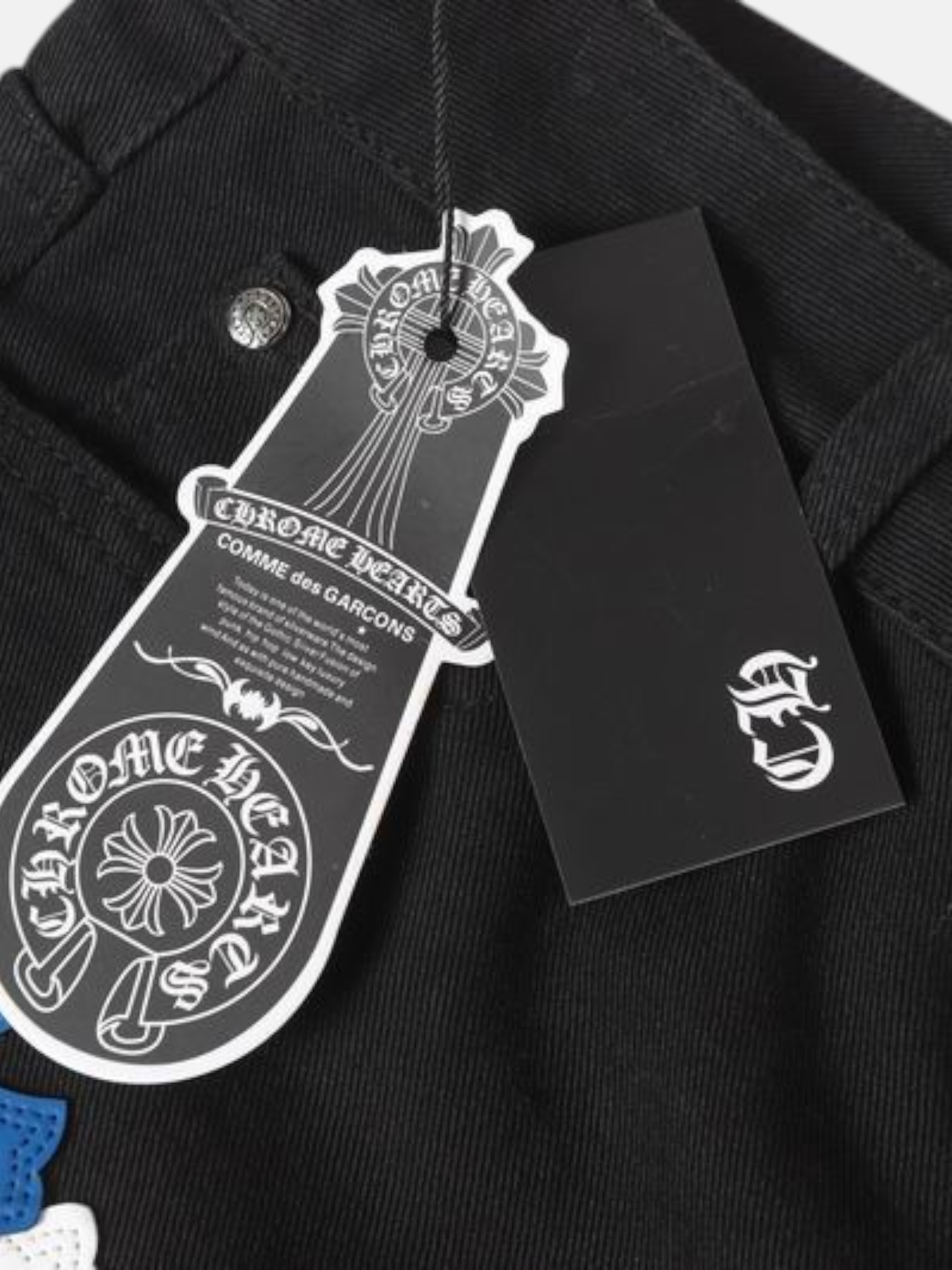 Chrome Chrome Hearts Cobalt Cross Jeans Black – back view in premium quality with AA+ craftsmanship