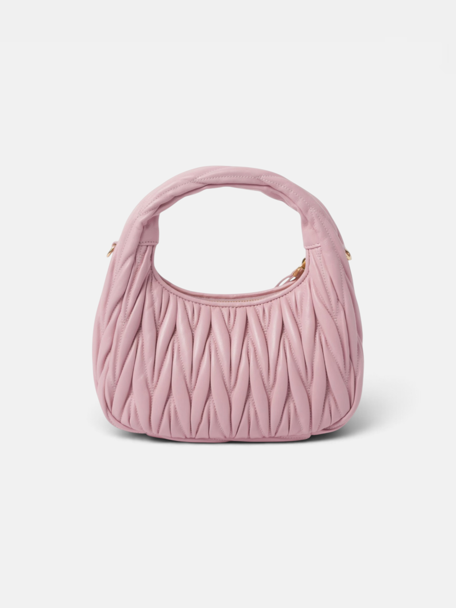 MiuMiu MiuMiu Wander Leather Bag Pink – side profile view in premium quality with AA+ craftsmanship