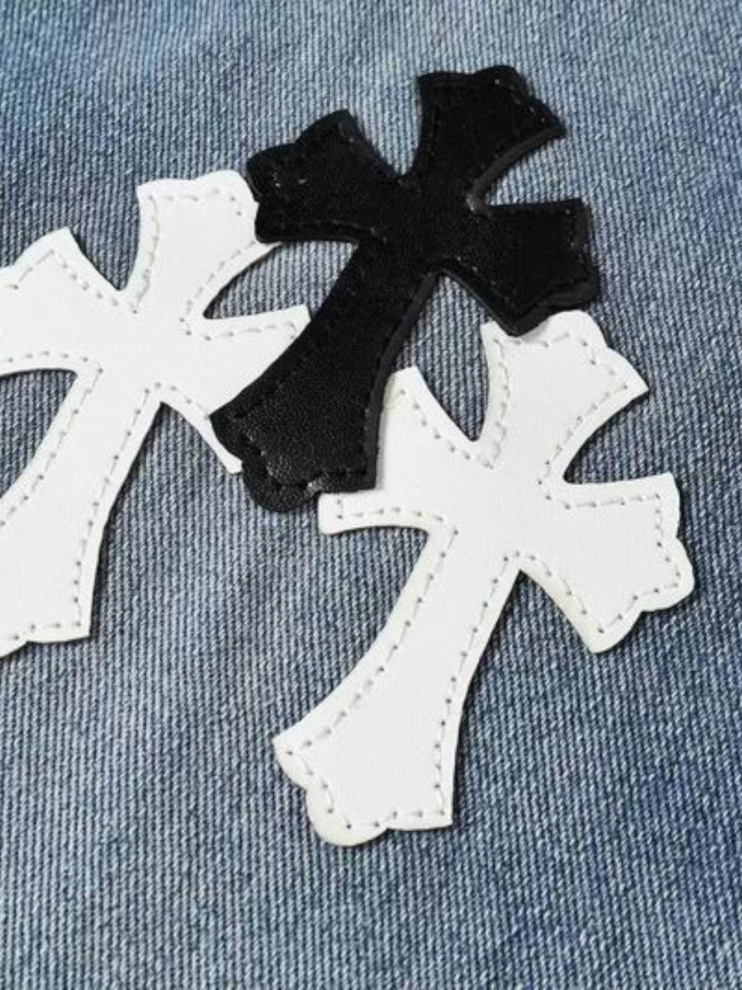 Chrome Chrome Hearts Archive Cross Jeans Blue – close-up detail view in premium quality with AA+ craftsmanship