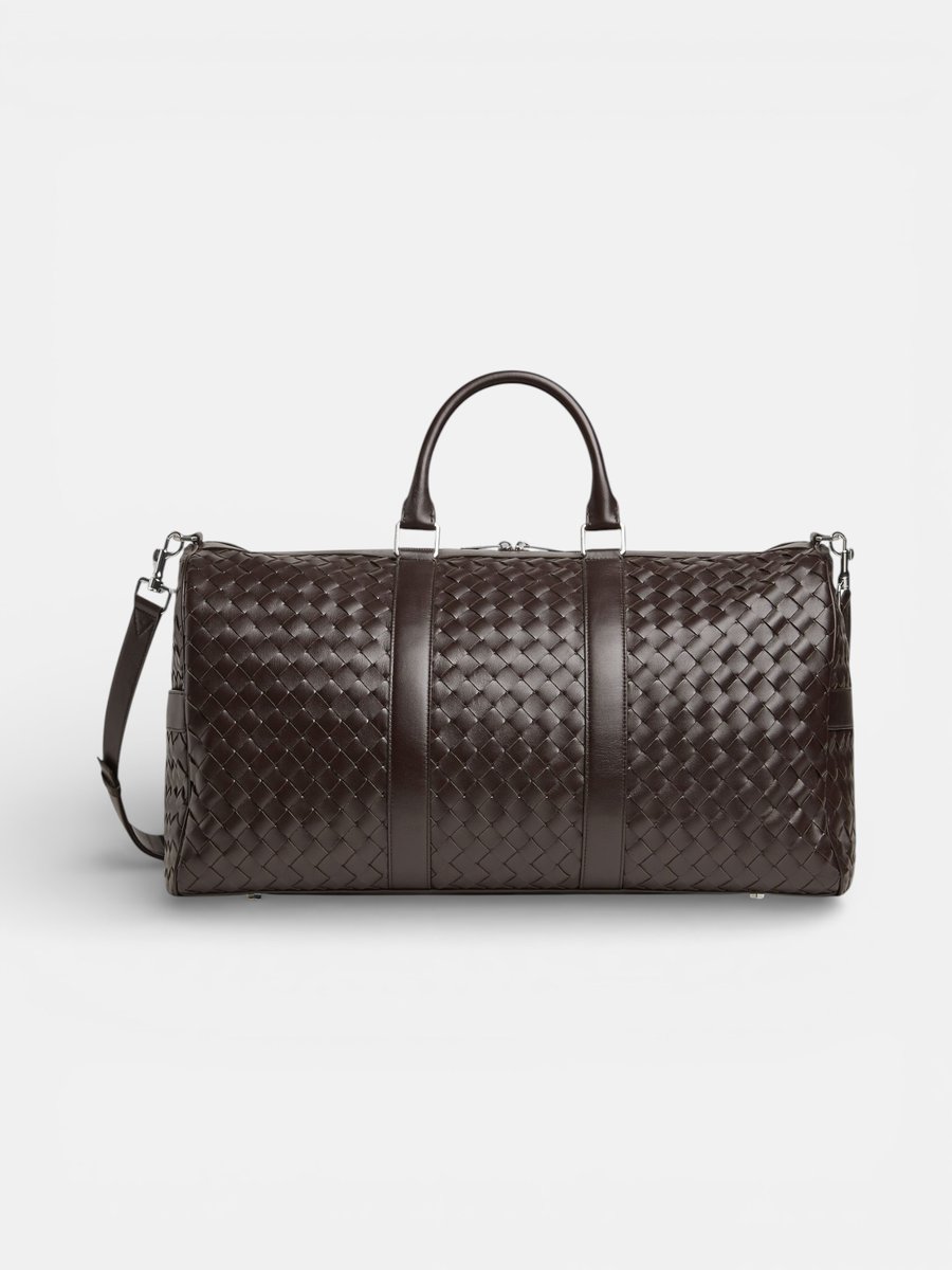 Bottega Veneta Intrecciato Cabin Duffle Chocolate