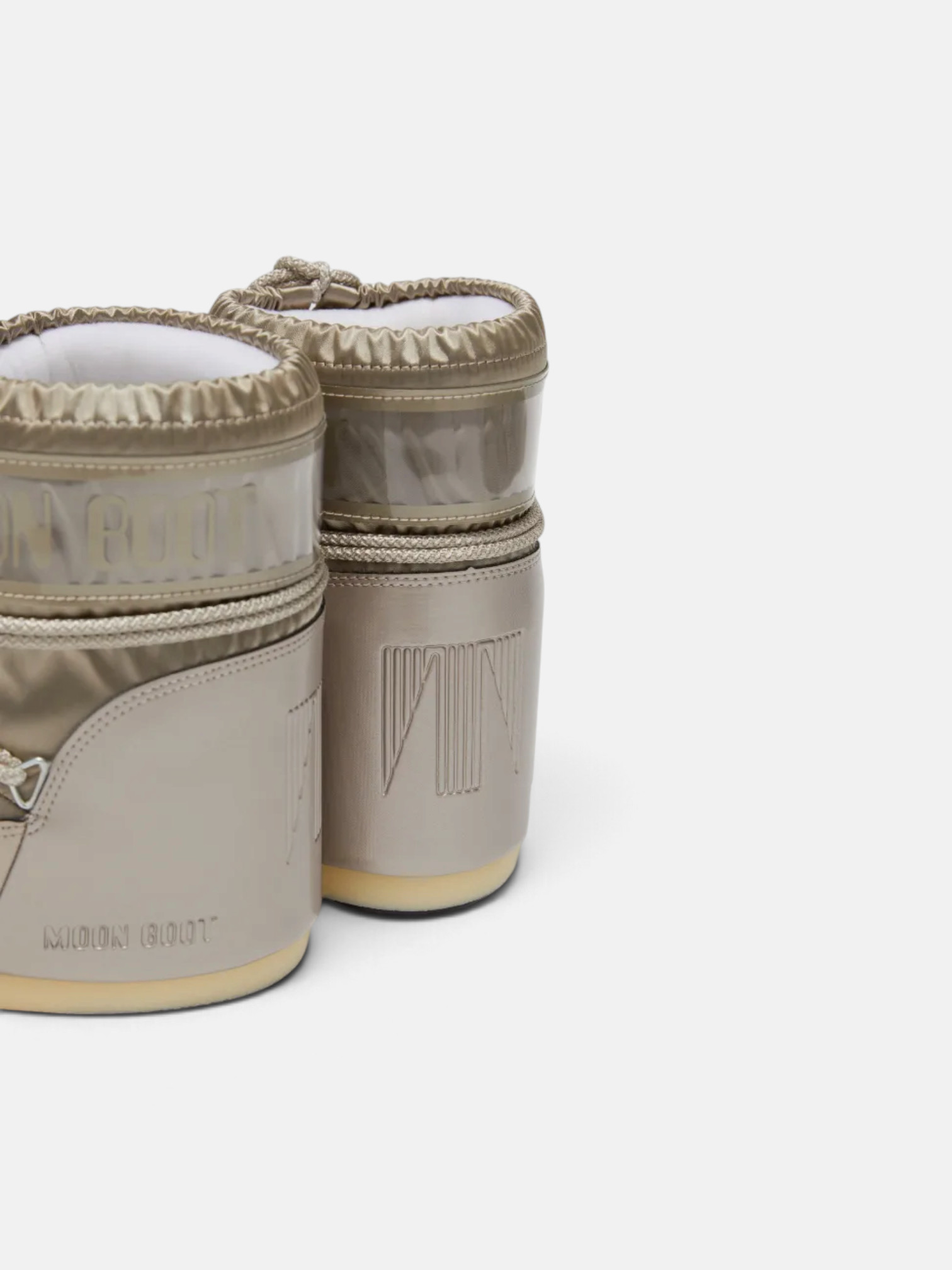 Moon Moon Boot Icon Low Glance Satin Boots Gold – back view in premium quality with AA+ craftsmanship