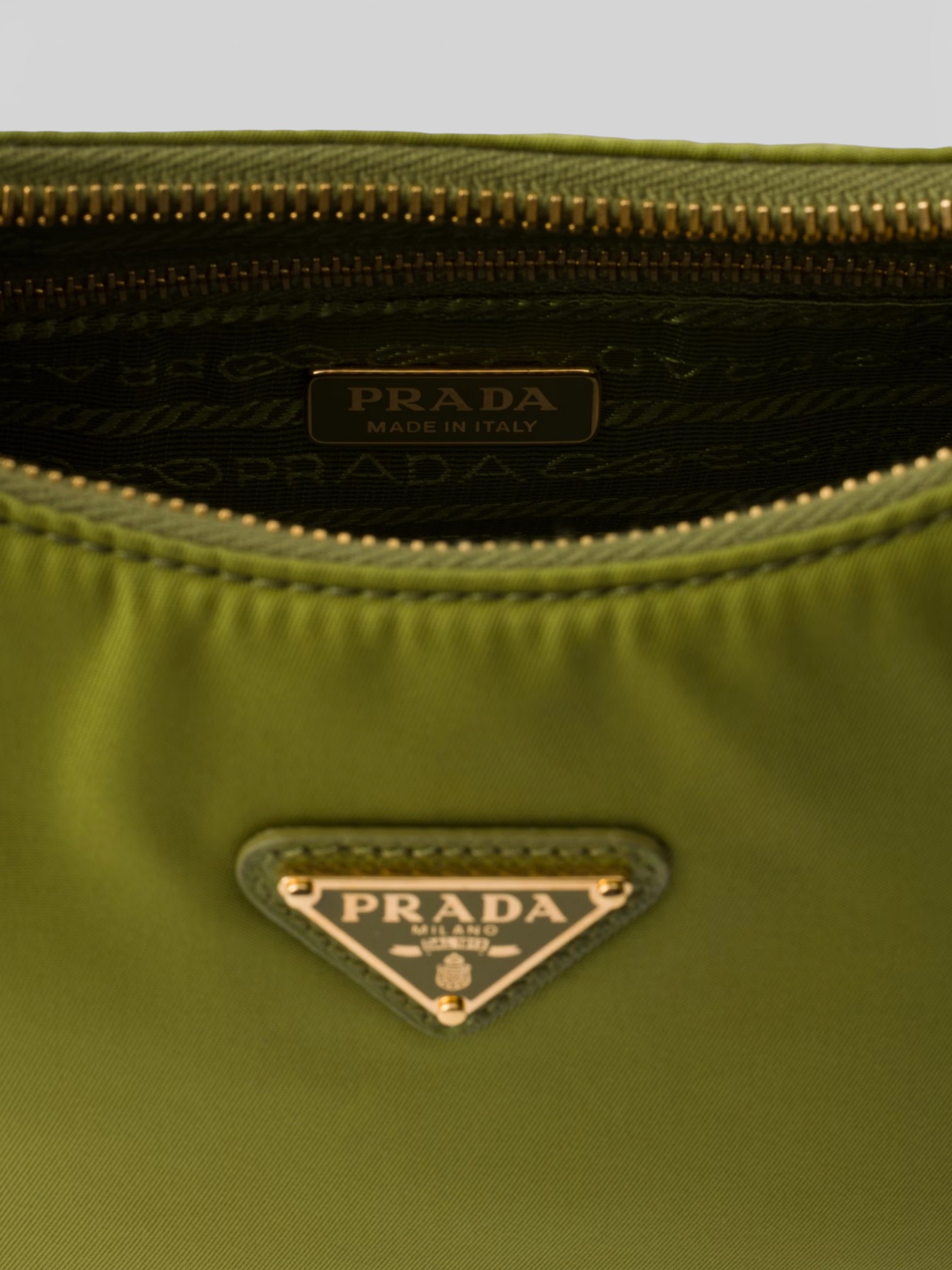 Prada Prada Re-Edition 2005 Mini Bag Ivy Green – back view in premium quality with AA+ craftsmanship