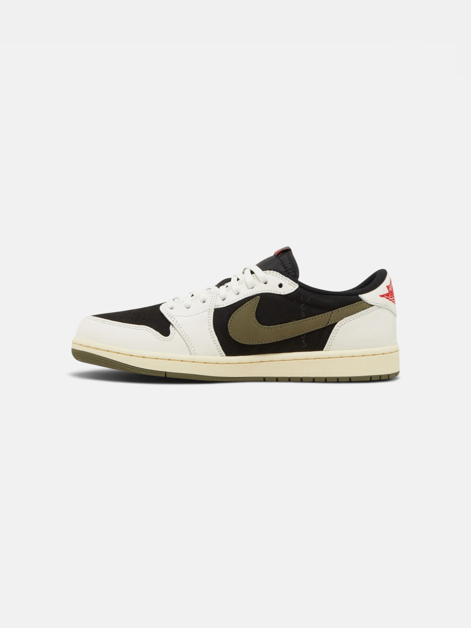Jordan Jordan 1 Retro Low OG SP Travis Scott Olive – side profile view in premium quality with AA+ craftsmanship