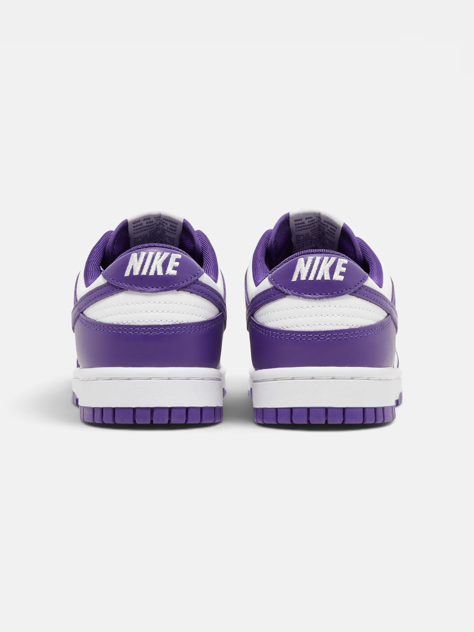 Nike Nike Dunk Low Championship Purple – back view in premium quality with AA+ craftsmanship
