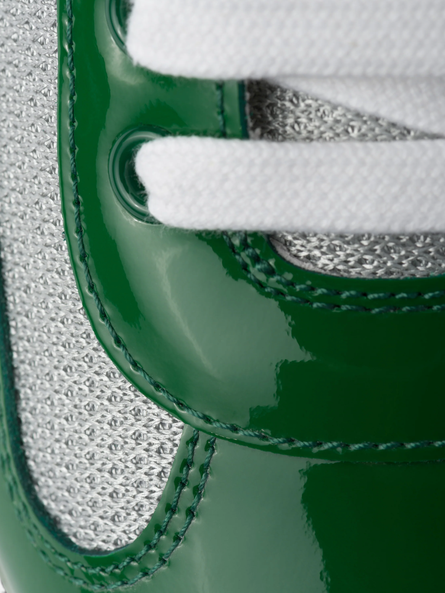 Prada Prada Cups Sneaker White Green – detail view in premium quality with AA+ craftsmanship