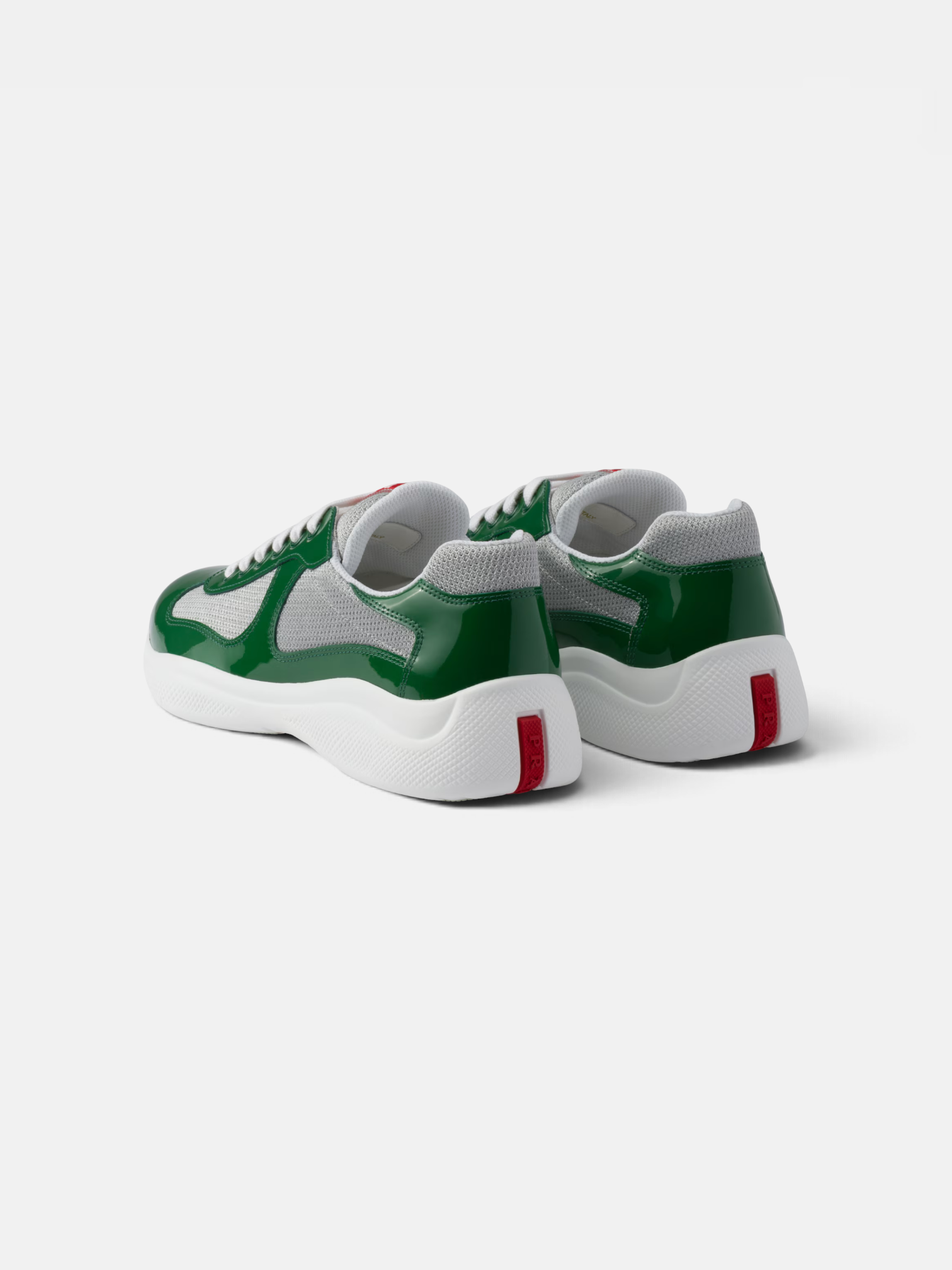 Prada Prada Cups Sneaker White Green – back view in premium quality with AA+ craftsmanship