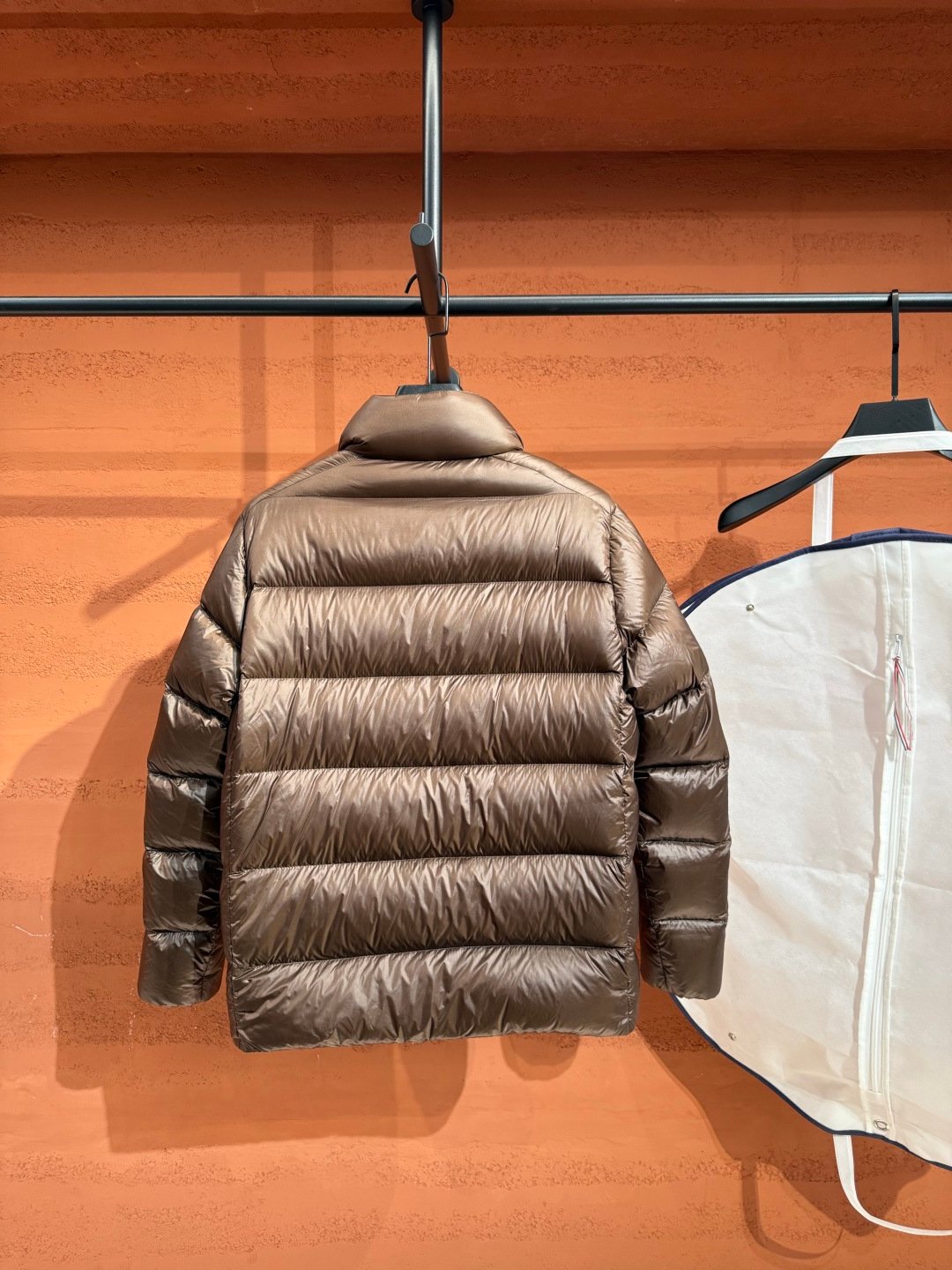 Prada Prada Puffer Jacket Brown – back view in premium quality with AA+ craftsmanship