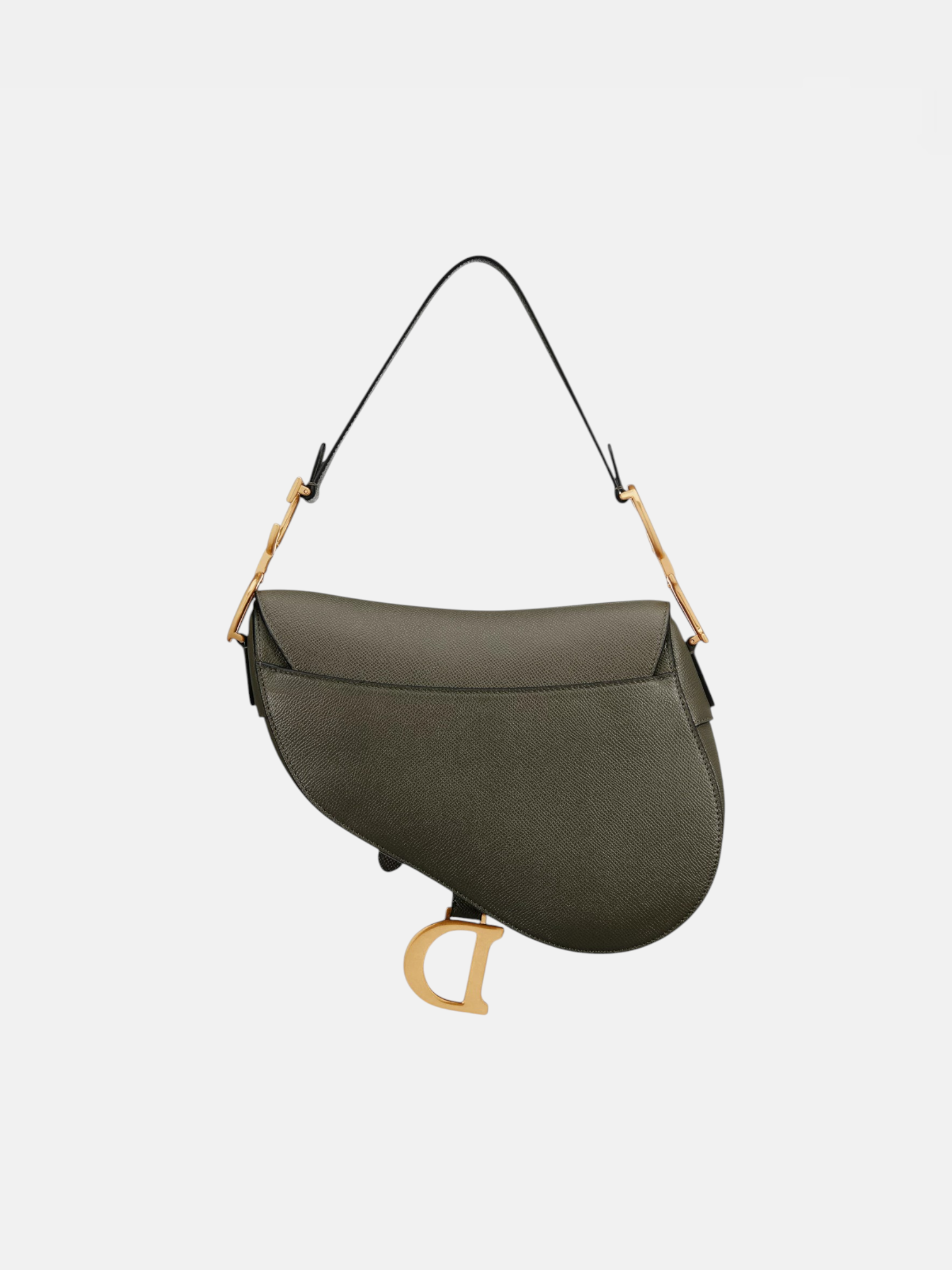 Dior Dior Saddle Bag Grained Olive Green – detail view in premium quality with AA+ craftsmanship