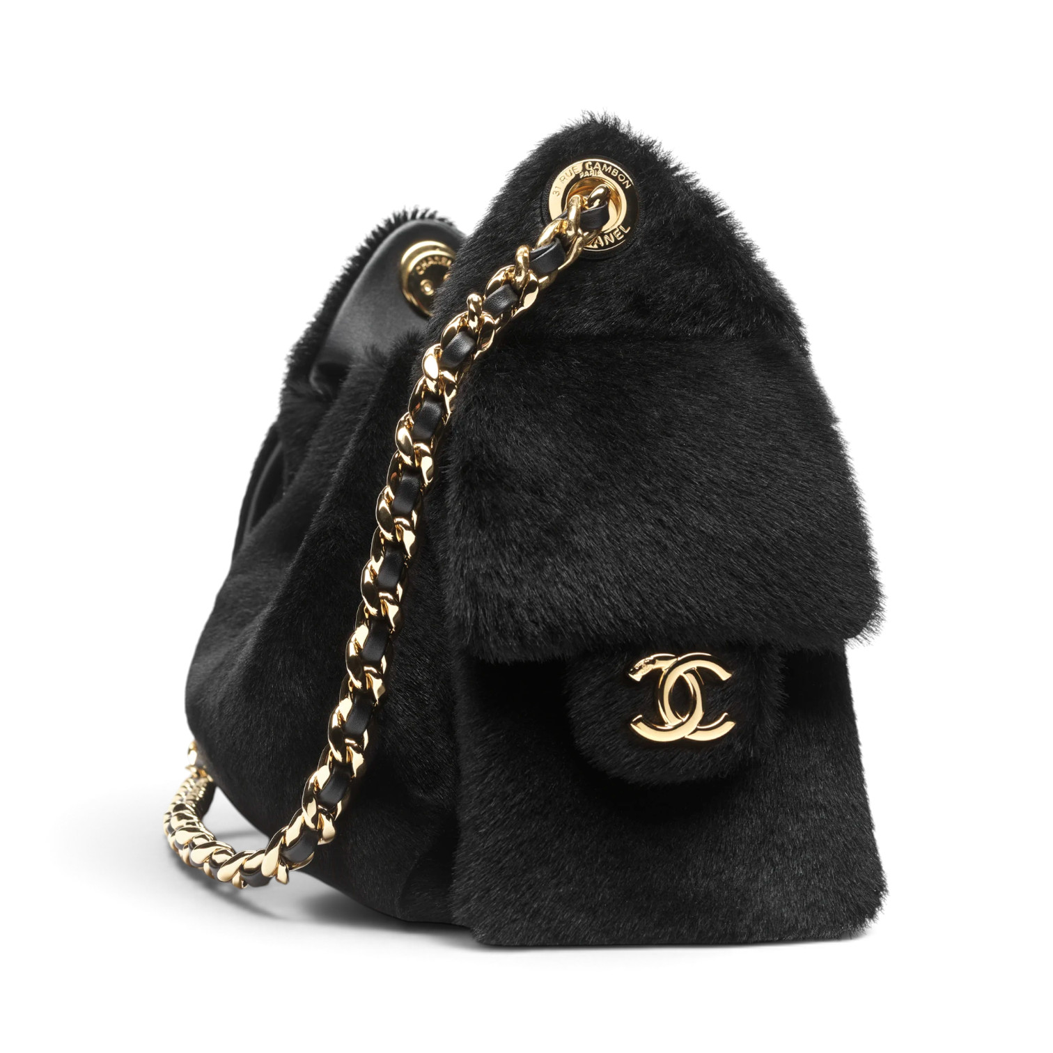 Chanel Chanel 25 Mini Lambskin Black – detail view in premium quality with AA+ craftsmanship