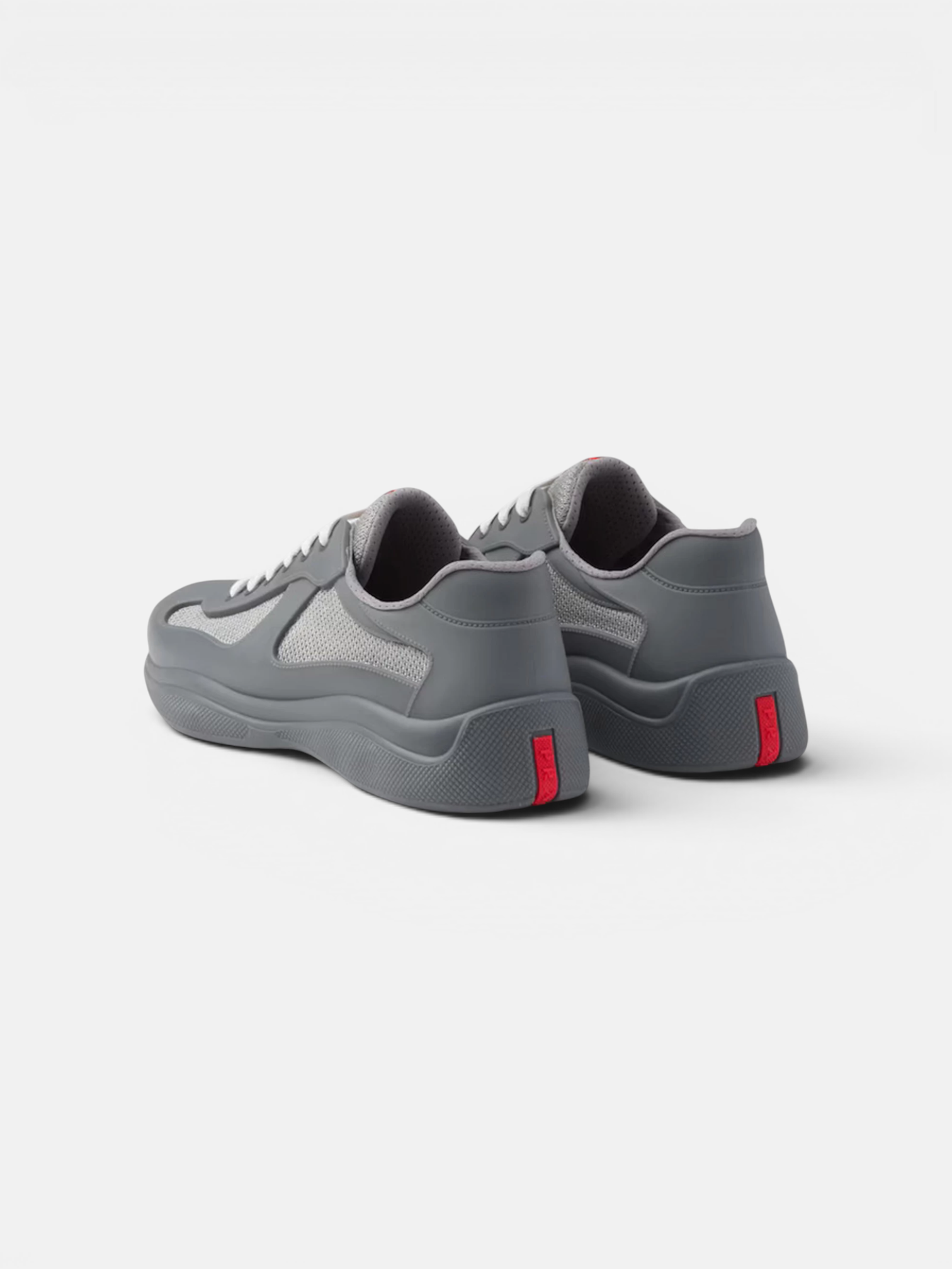 Prada Prada Cups Sneaker Grey – close-up detail view in premium quality with AA+ craftsmanship