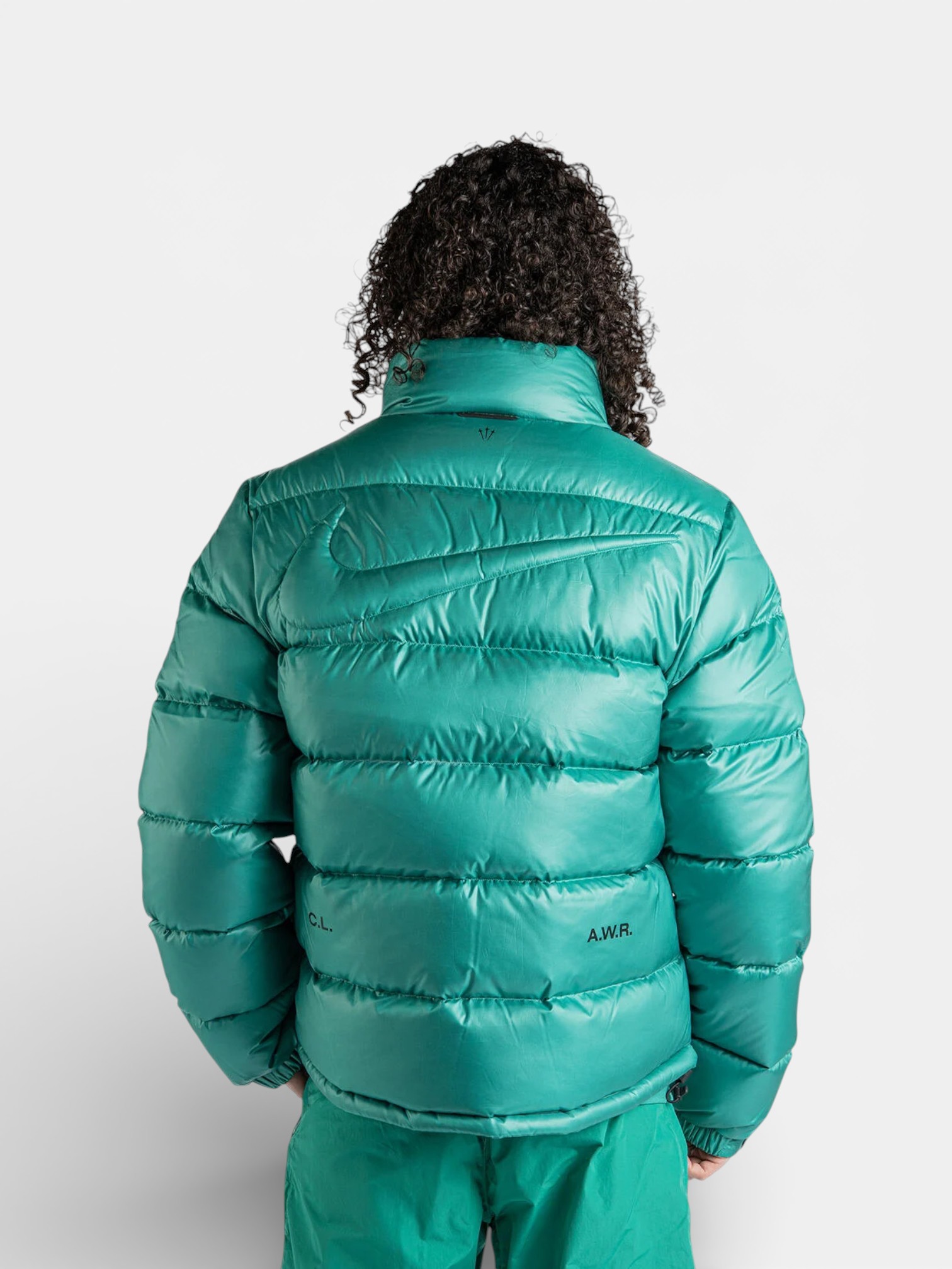 Nike Nike Nocta Sunset Puffer Jacket Neptune Green – detail view in premium quality with AA+ craftsmanship
