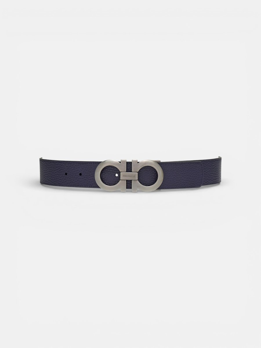 Ferregamo Reversible and Adjustable Belt Midnight Blue Black