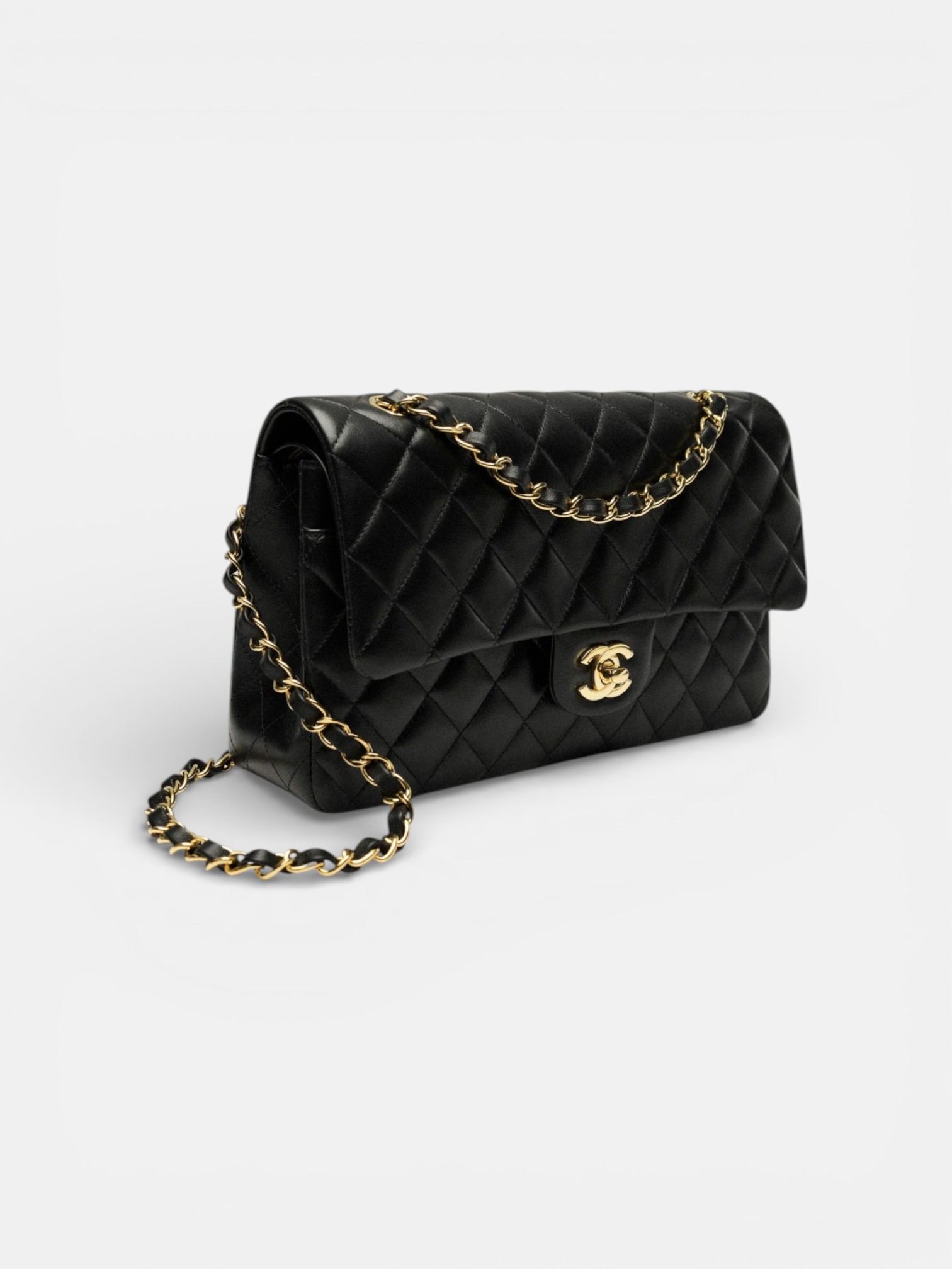Chanel Chanel Classic Handbag Black – side profile view in premium quality with AA+ craftsmanship