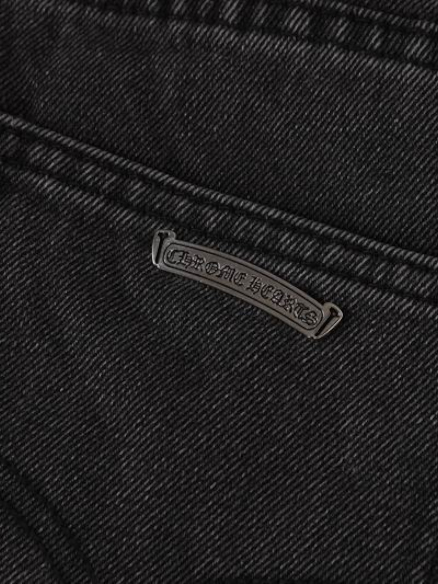 Chrome Chrome Hearts Ghost Cross Jeans Black – detail view in premium quality with AA+ craftsmanship