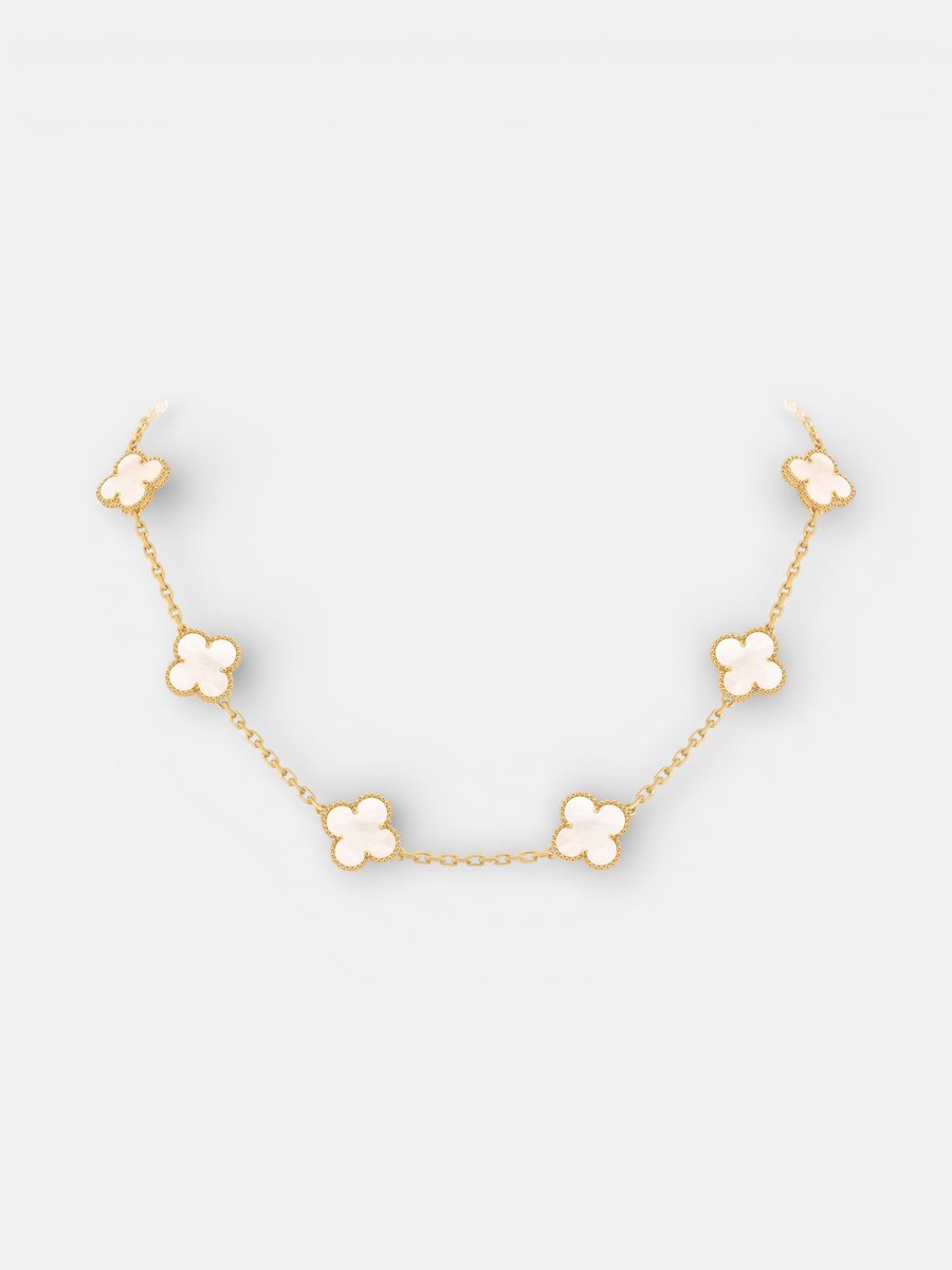 Van Cleef Alhambra Necklace Gold Pearl