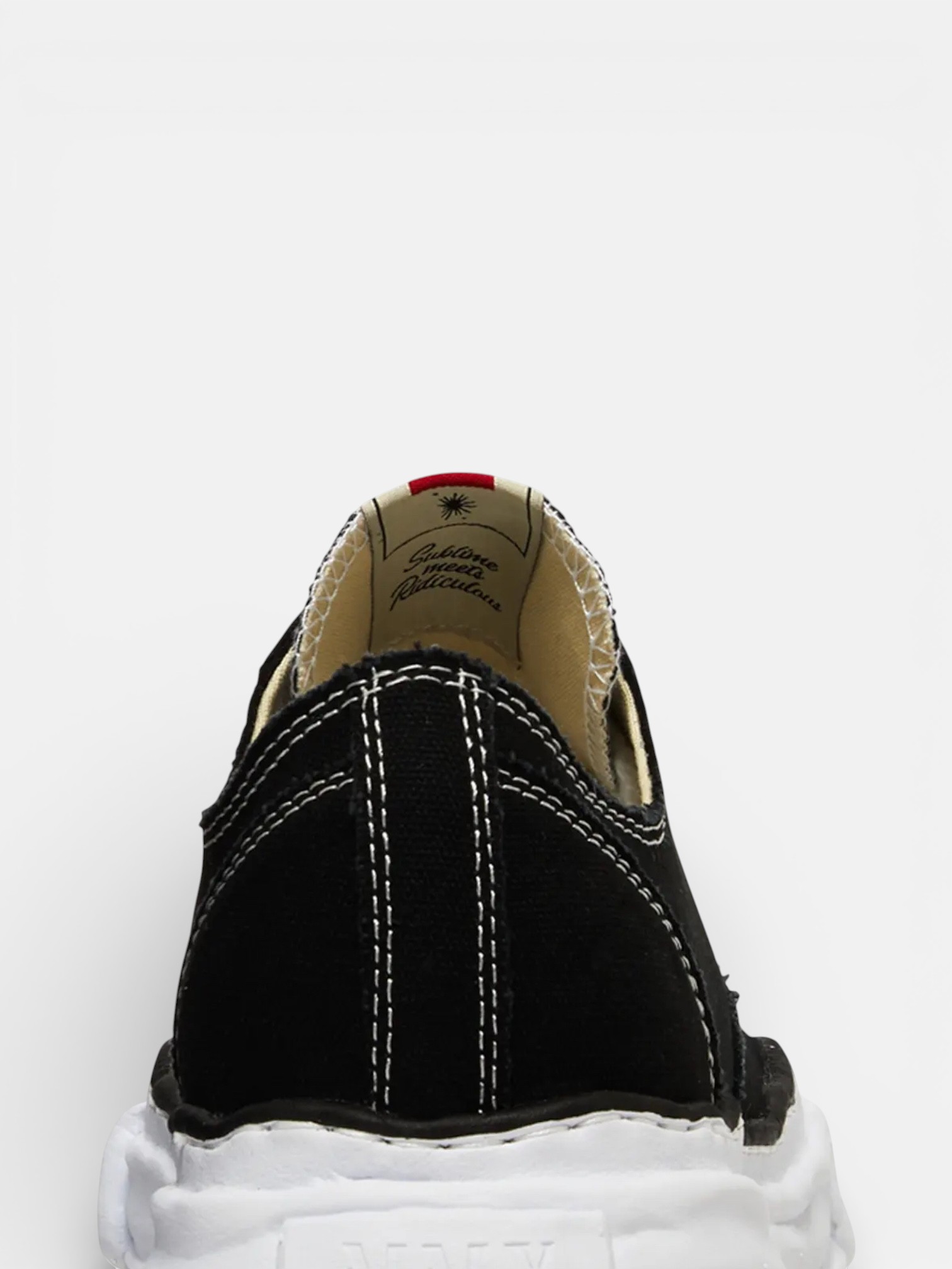 Maison Maison Mihara Yasuhiro Peterson OG Low Black – detail view in premium quality with AA+ craftsmanship