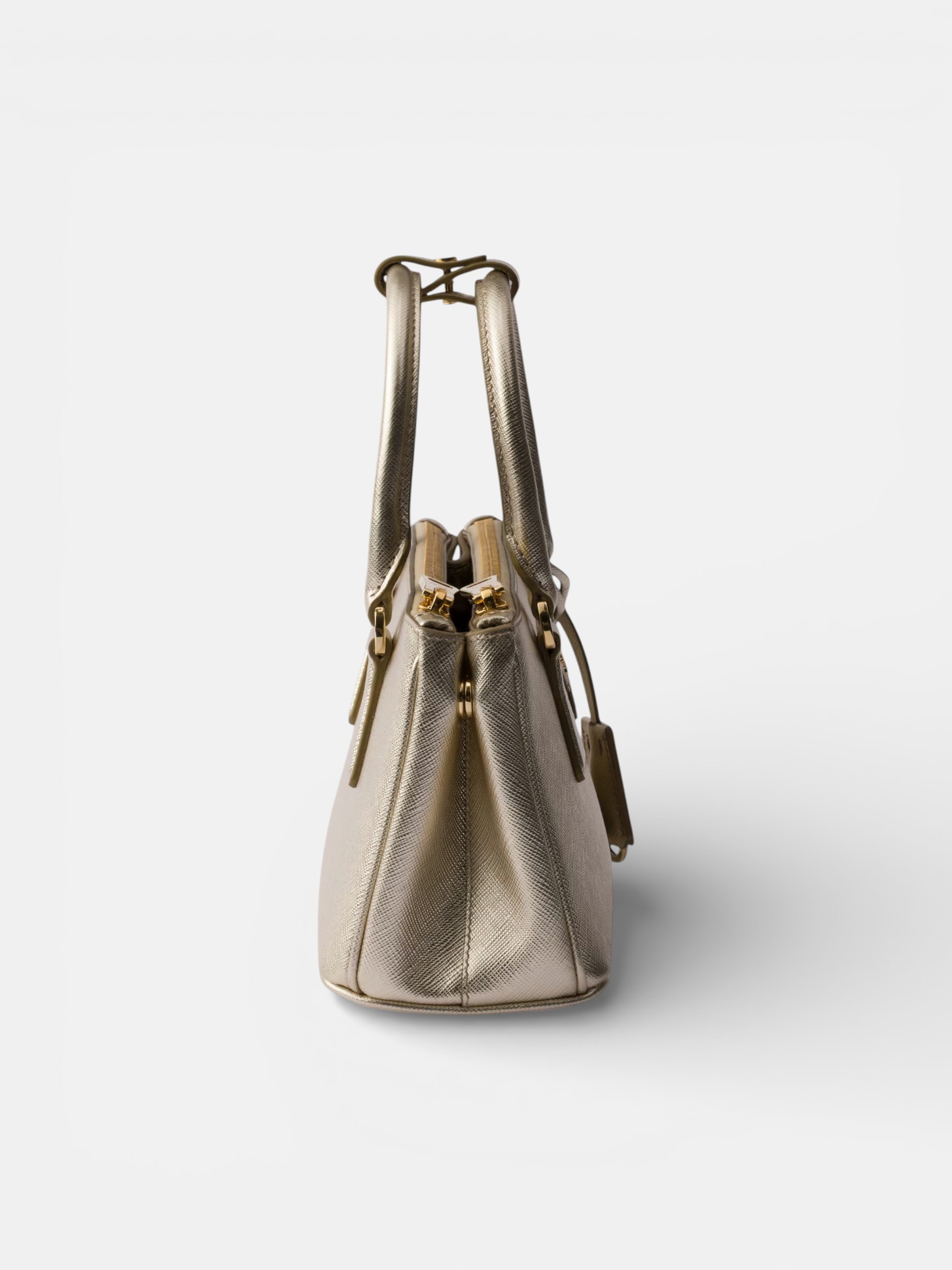 Prada Prada Galleria Saffiano Mini-Bag Pyrite – back view in premium quality with AA+ craftsmanship
