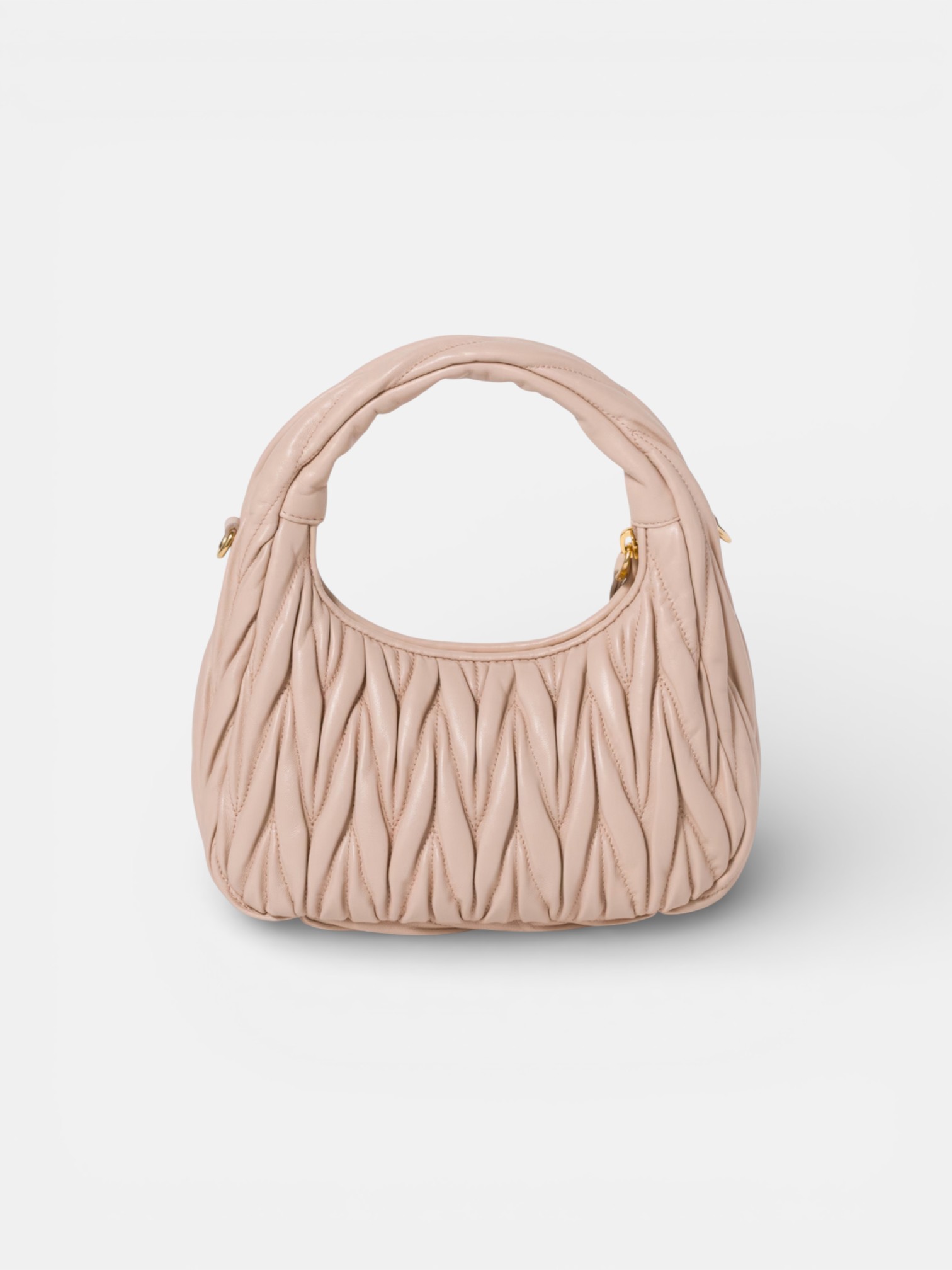 MiuMiu MiuMiu Wander Leather Bag Powder Pink – close-up detail view in premium quality with AA+ craftsmanship