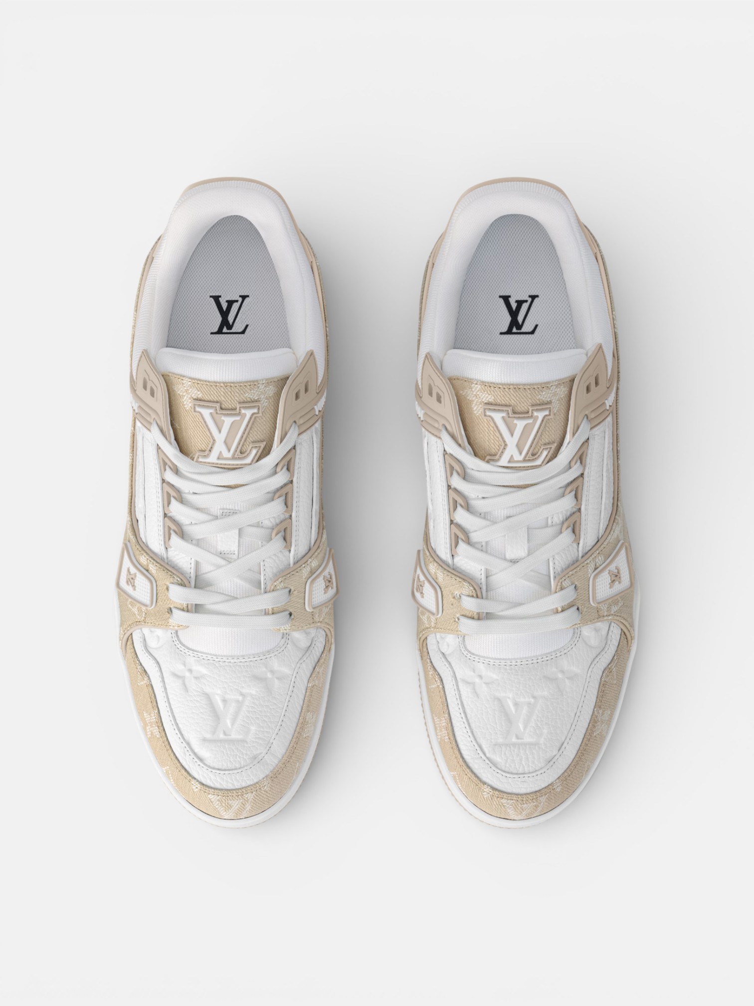 Louis Louis Vuitton Trainer Beige – close-up detail view in premium quality with AA+ craftsmanship