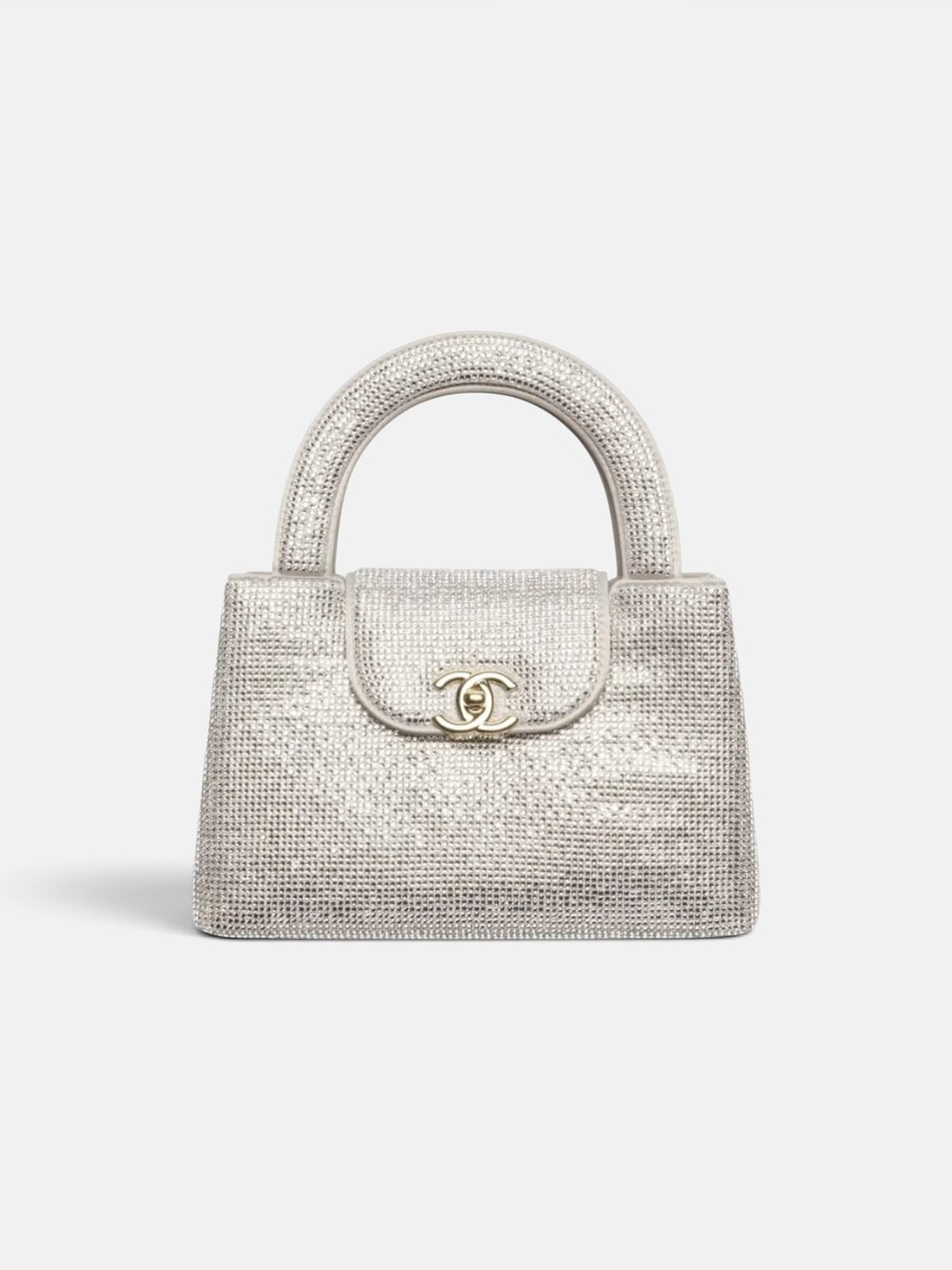 Chanel Mini Tote Strass & Gold-Tone Metal White