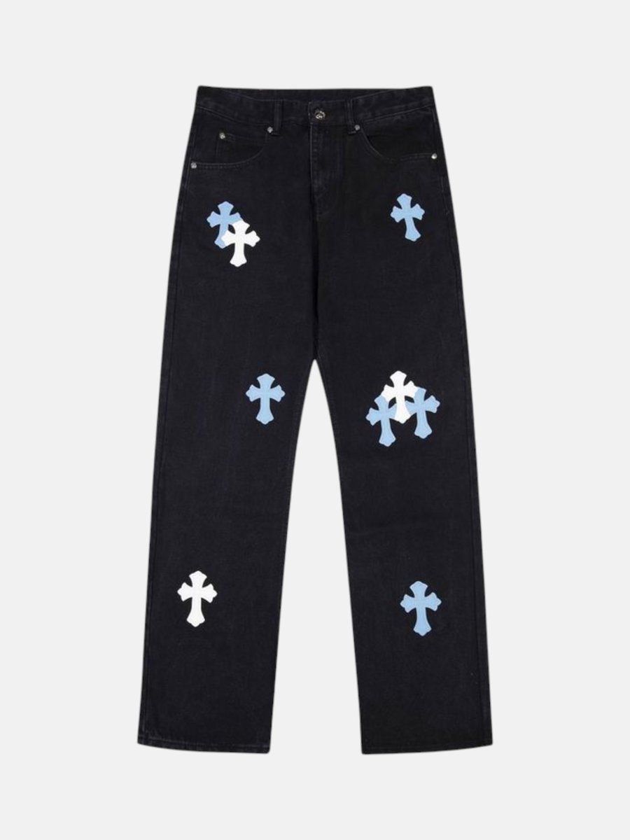 Chrome Hearts Dual-Tone Cross Jeans Black