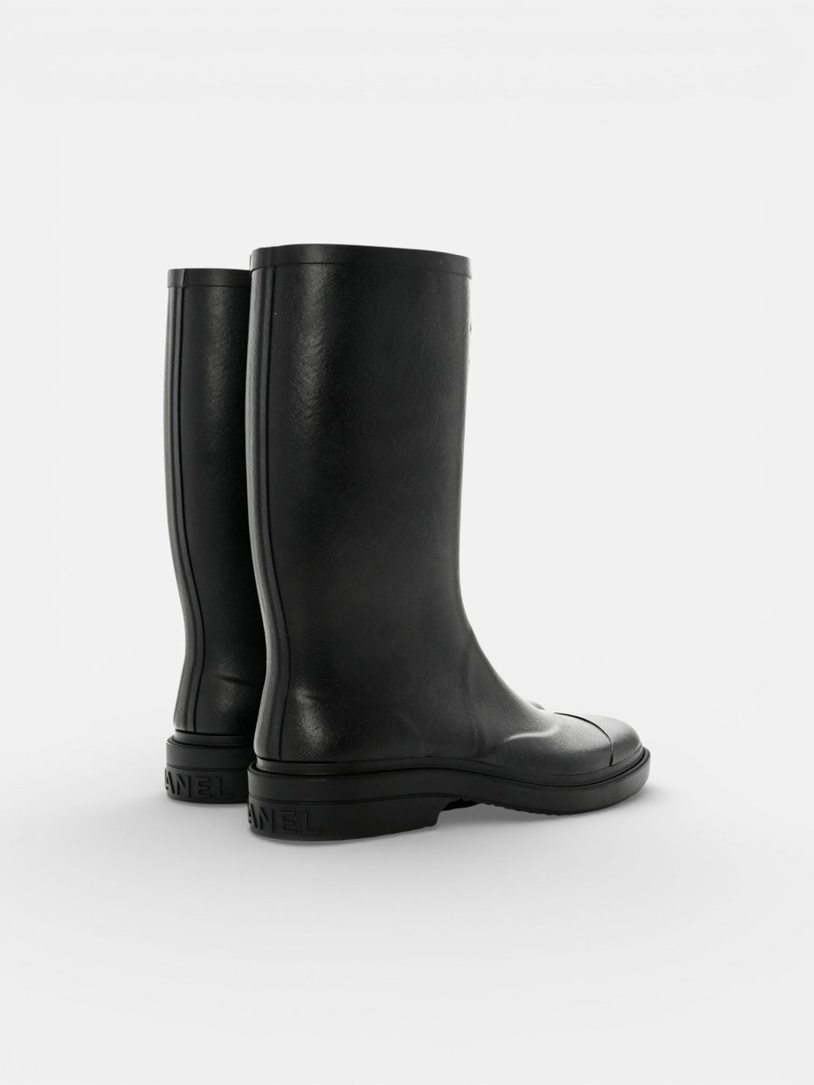Chanel Rain Boots Black - Preview