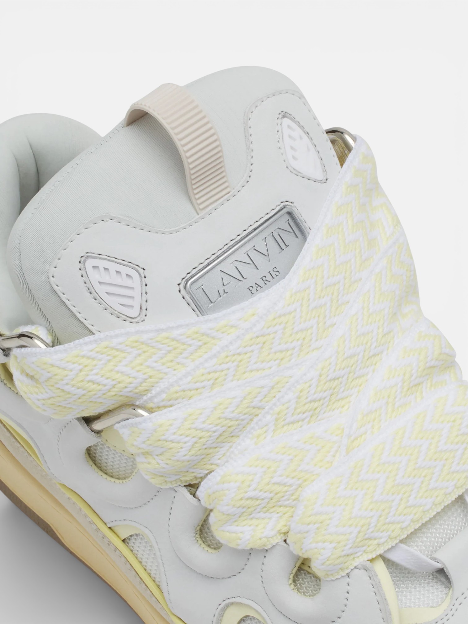 Lanvin Lanvin Curb Sneaker White Beige – detail view in premium quality with AA+ craftsmanship