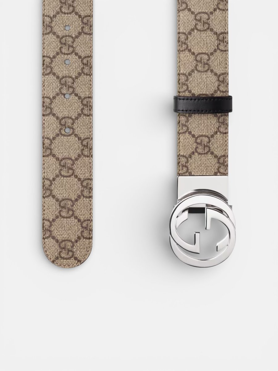 Gucci Reversible Belt with Interlocking G Buckle Supreme Black Leather - Preview