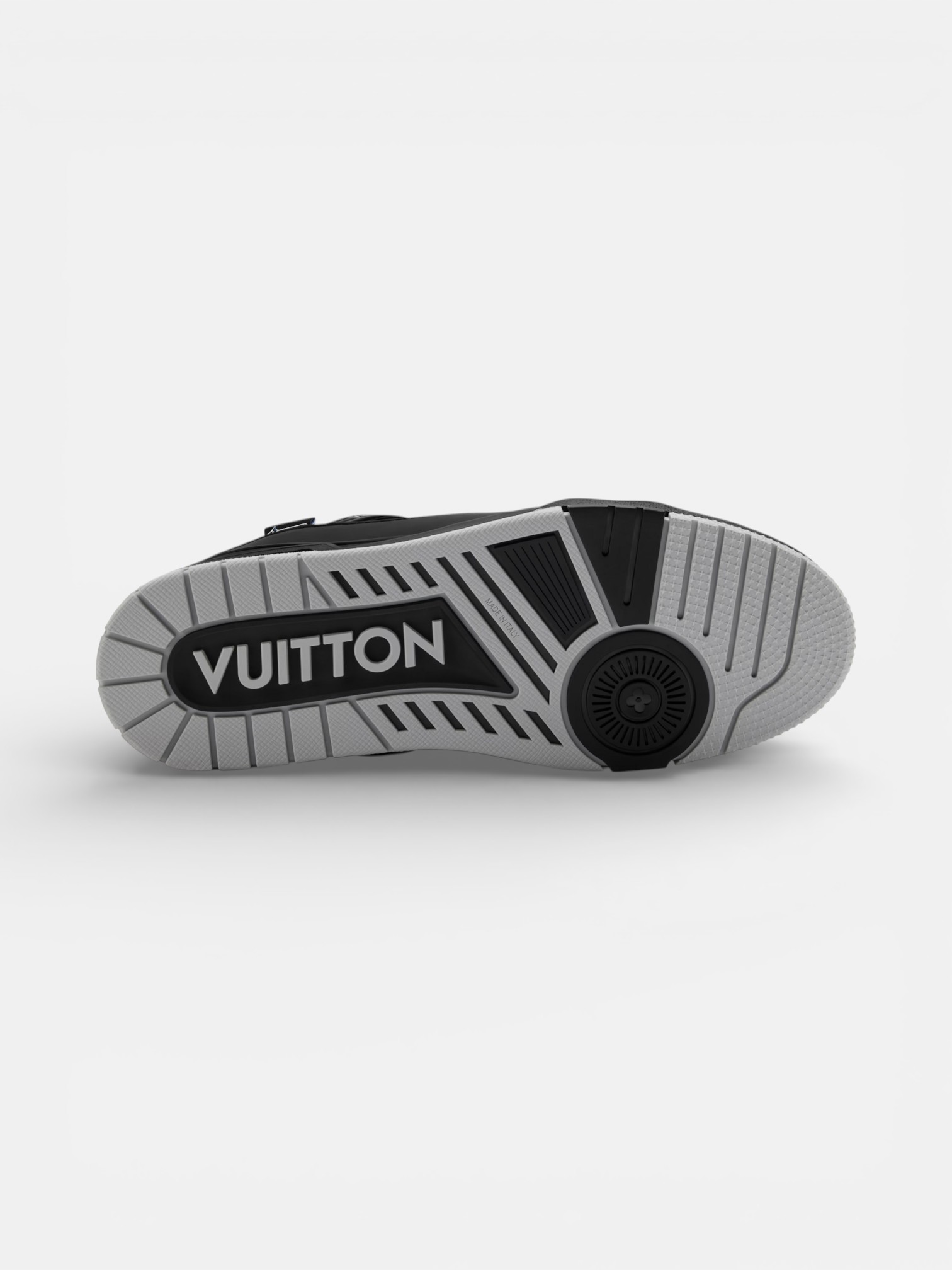 Louis Louis Vuitton Trainer Black Grey – detail view in premium quality with AA+ craftsmanship