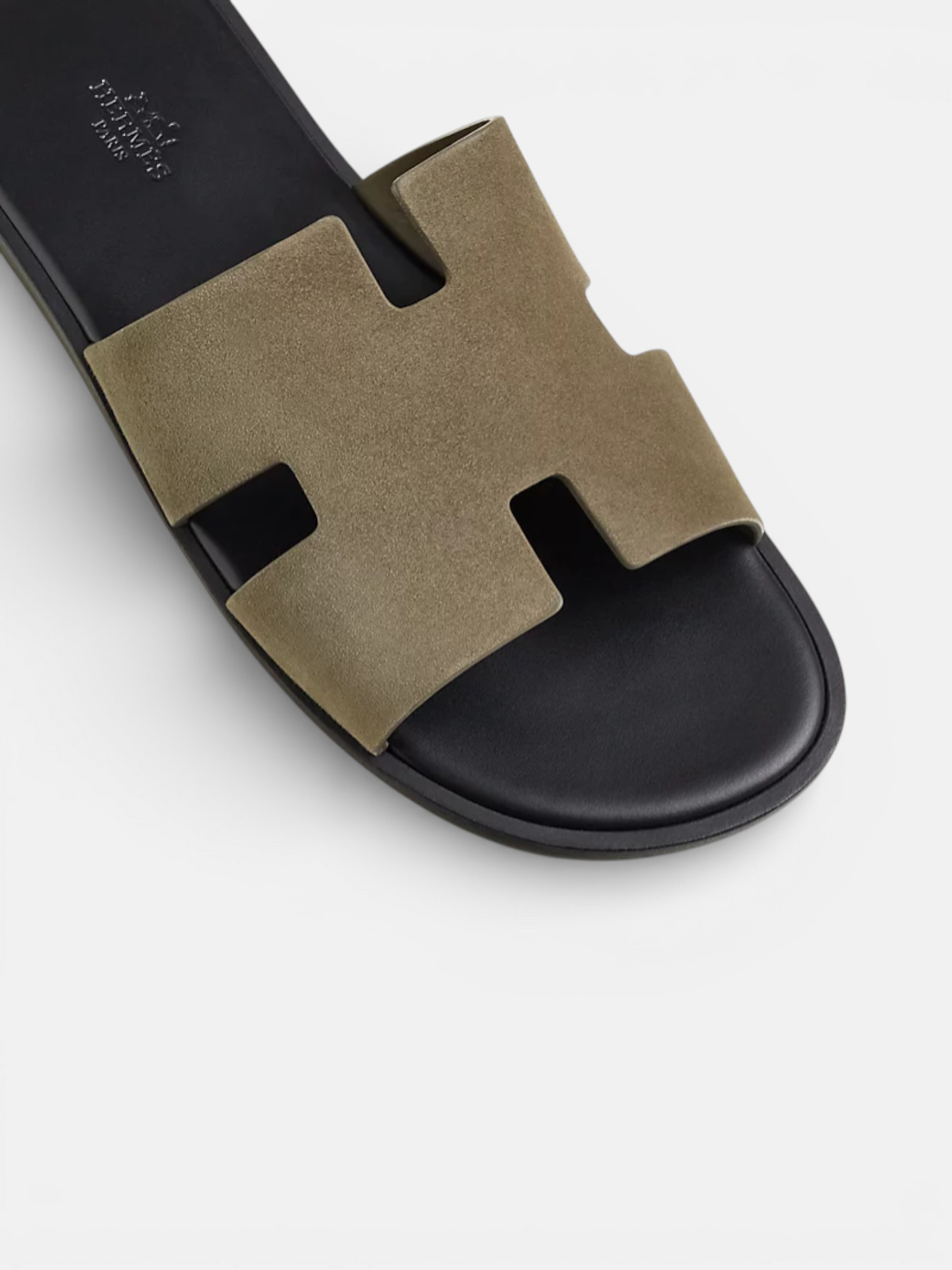 Hermes Hermes Izmir Sandal Vert Toundra – back view in premium quality with AA+ craftsmanship
