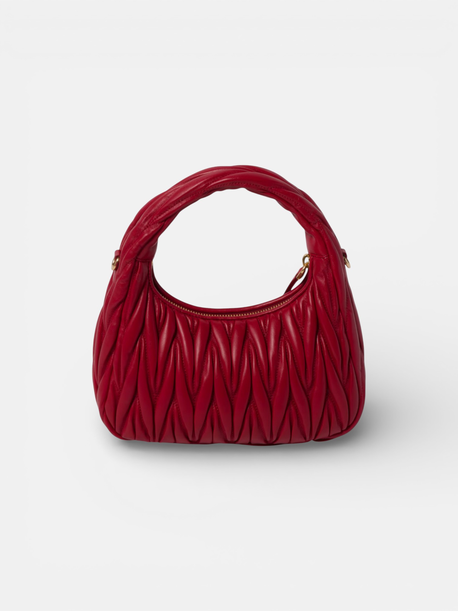 MiuMiu MiuMiu Wander Leather Bag Red – close-up detail view in premium quality with AA+ craftsmanship