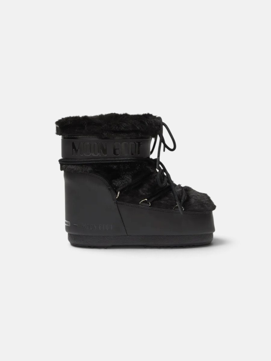 Moon Boot Icon Low Faux-Fur Boots Black